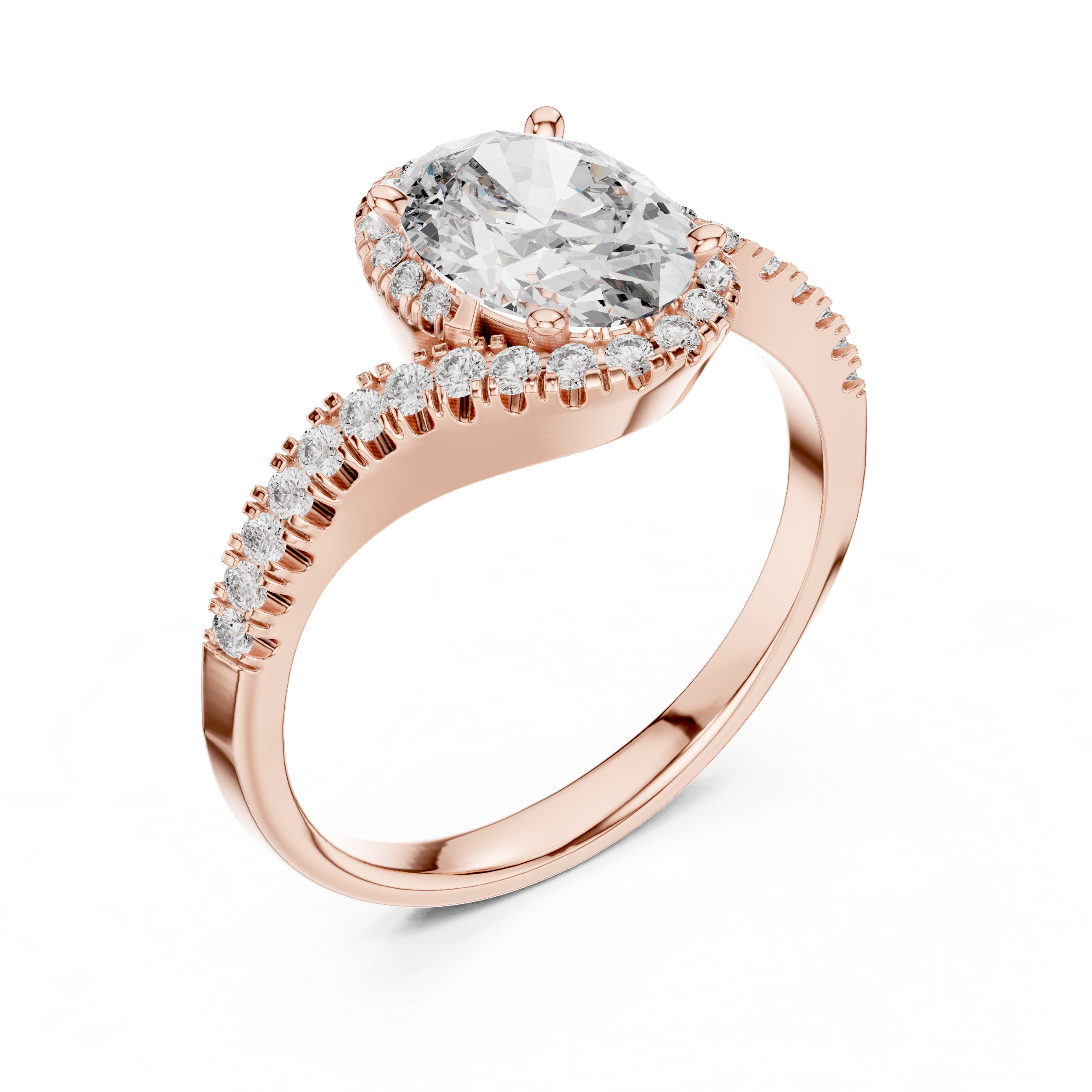 1.3 Carat Fancy Oval Cut Moissanite Ring