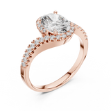 1.3 Carat Fancy Oval Cut Moissanite Ring