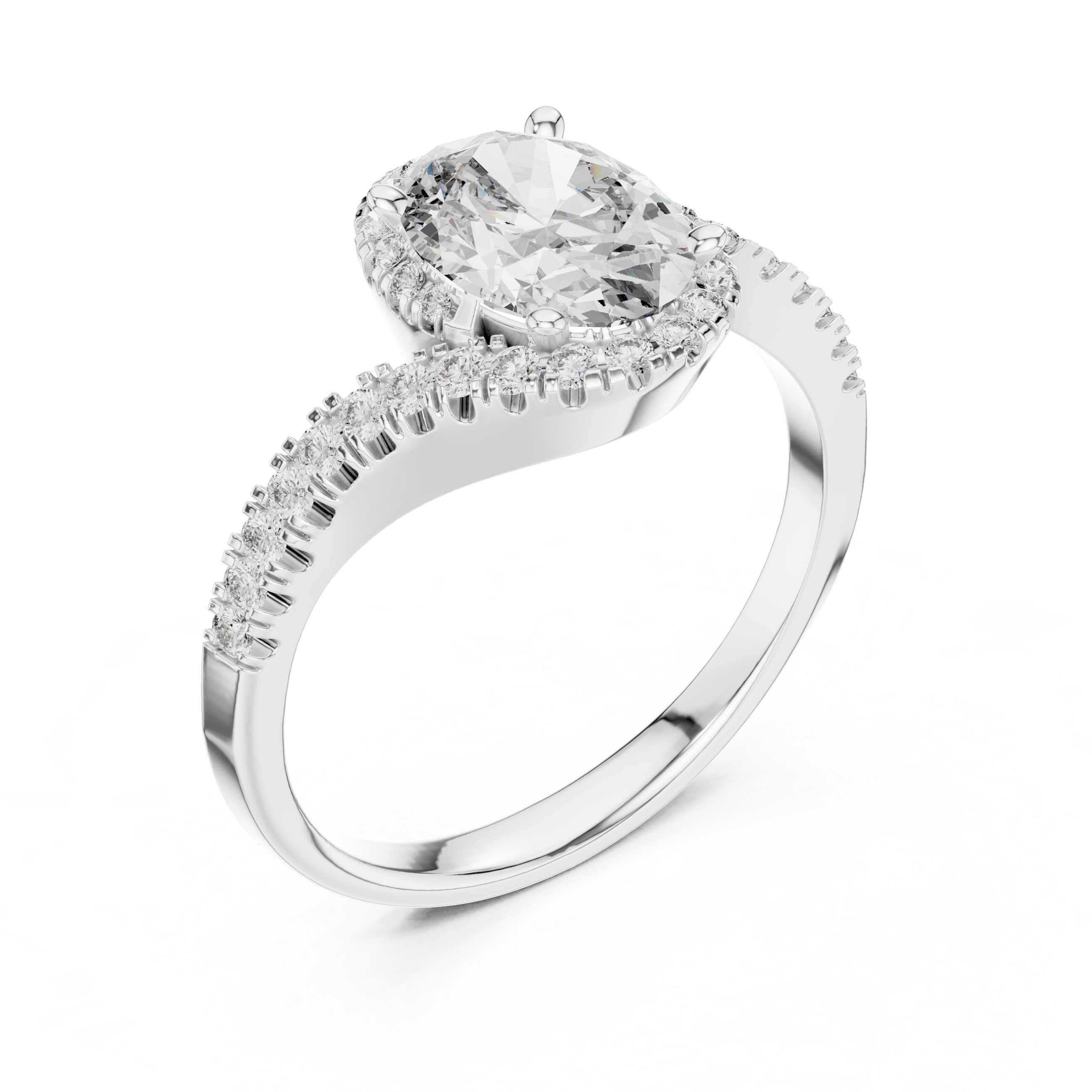1.3 Carat Fancy Oval Cut Moissanite Ring