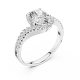 1.3 Carat Fancy Oval Cut Moissanite Ring