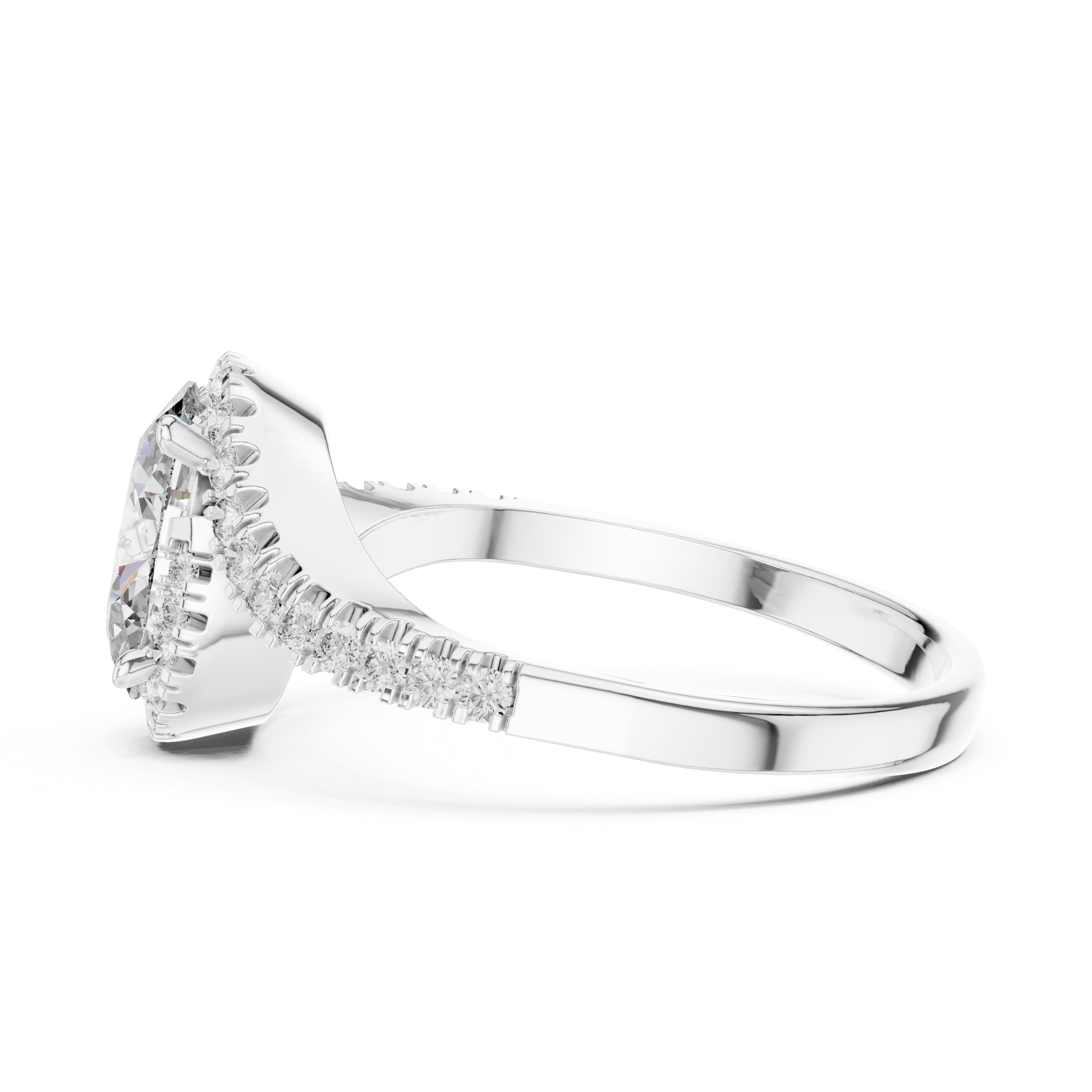 1.3 Carat Fancy Oval Cut Moissanite Ring