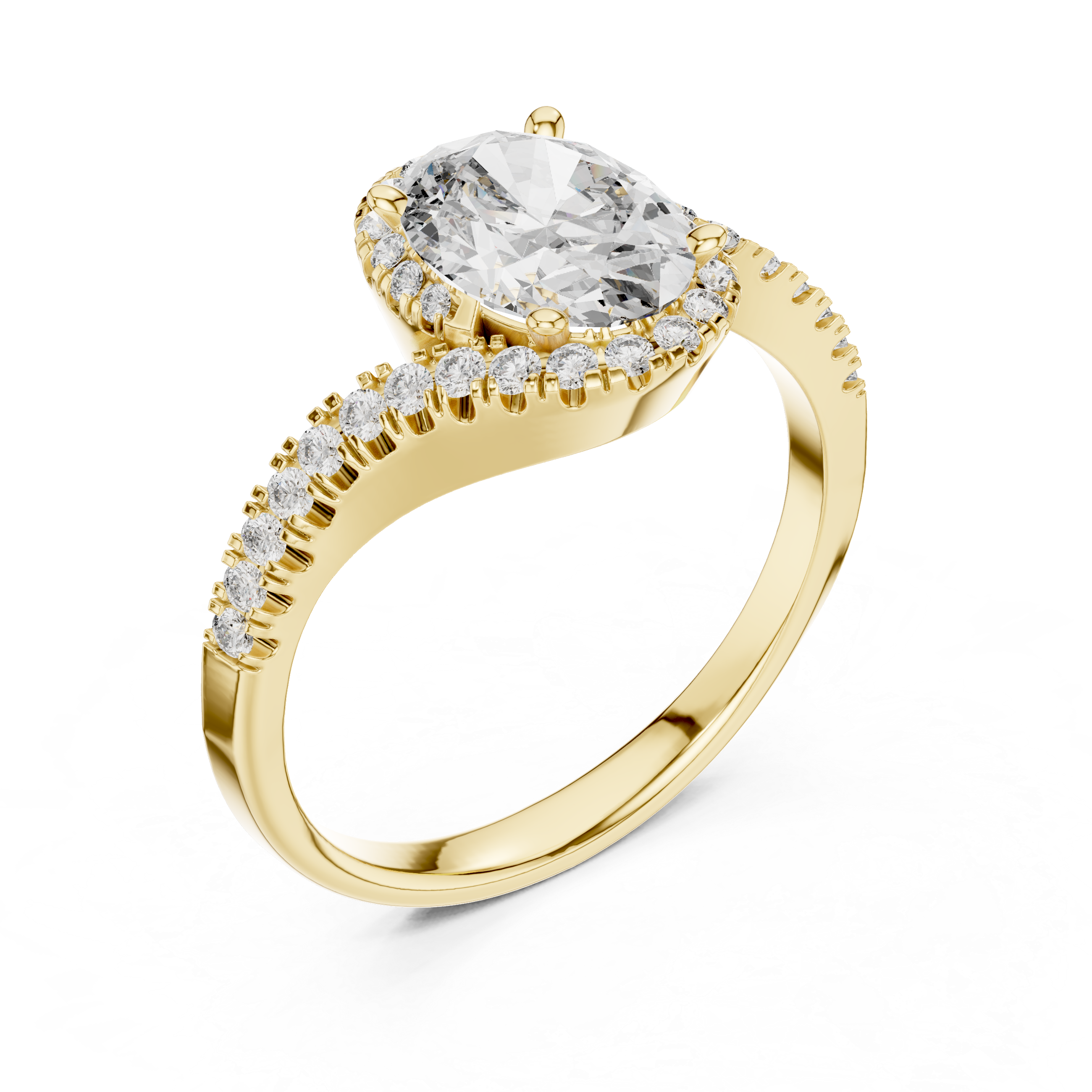 1.3 Carat Fancy Oval Cut Moissanite Ring