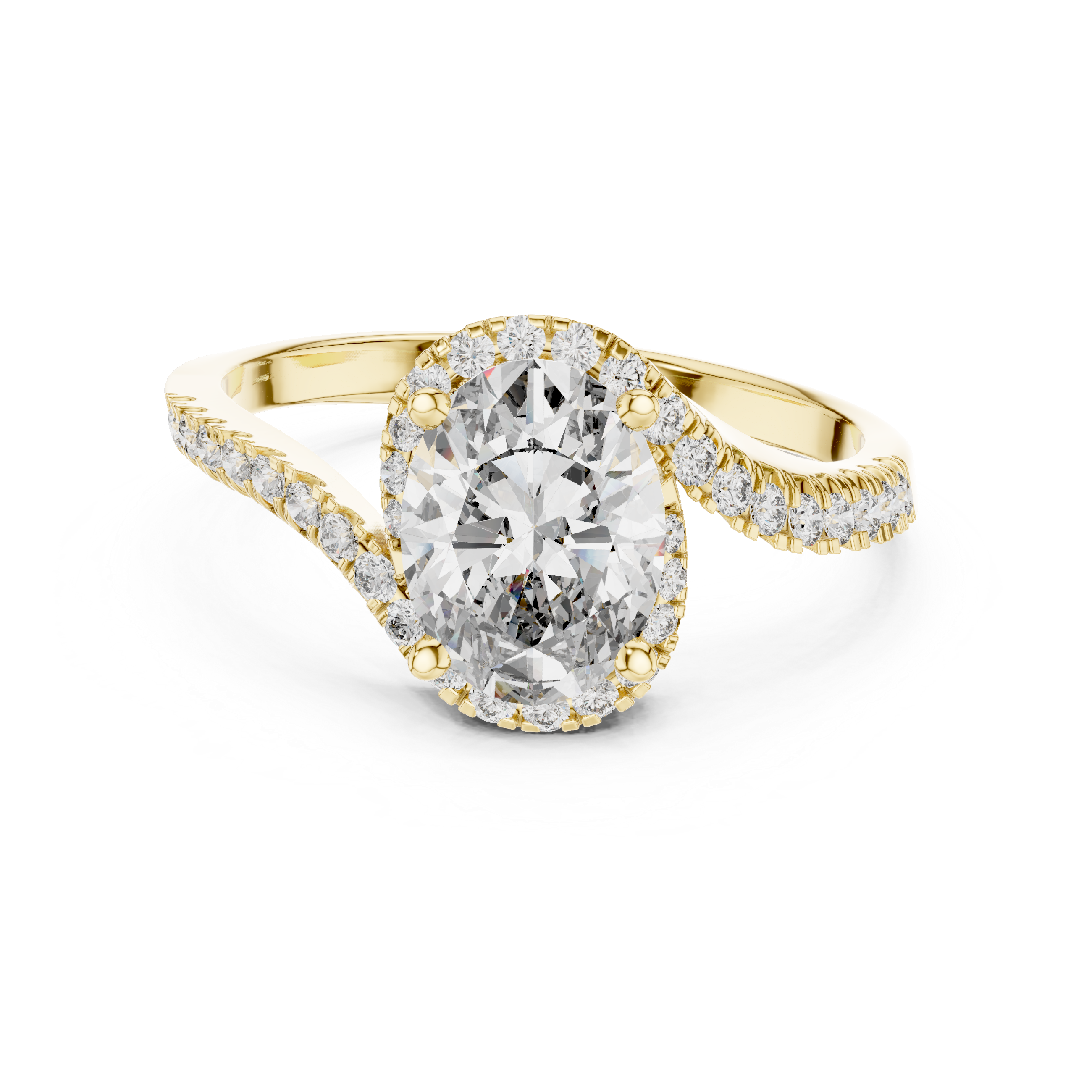 1.3 Carat Fancy Oval Cut Moissanite Ring