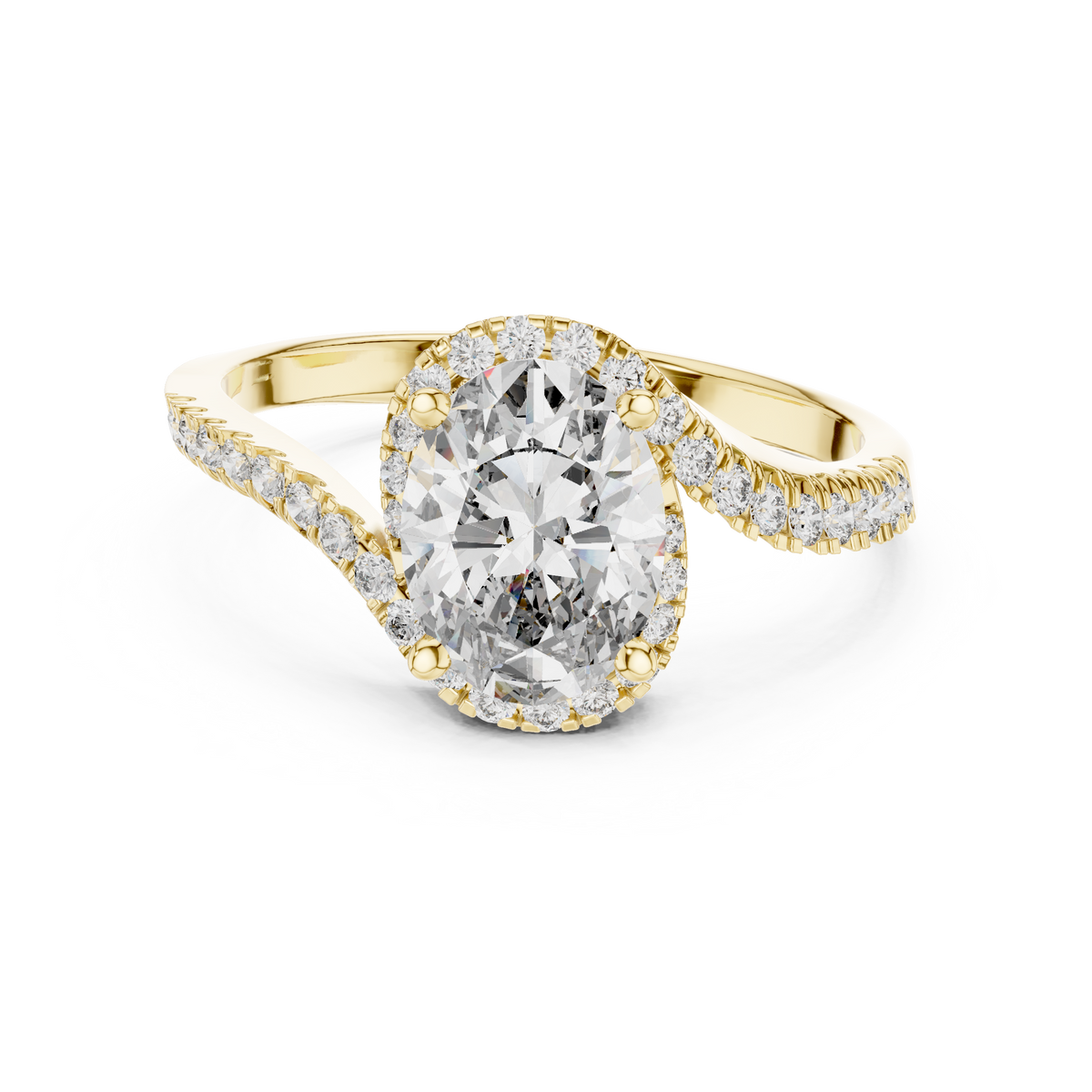 1.3 Carat Fancy Oval Cut Moissanite Ring