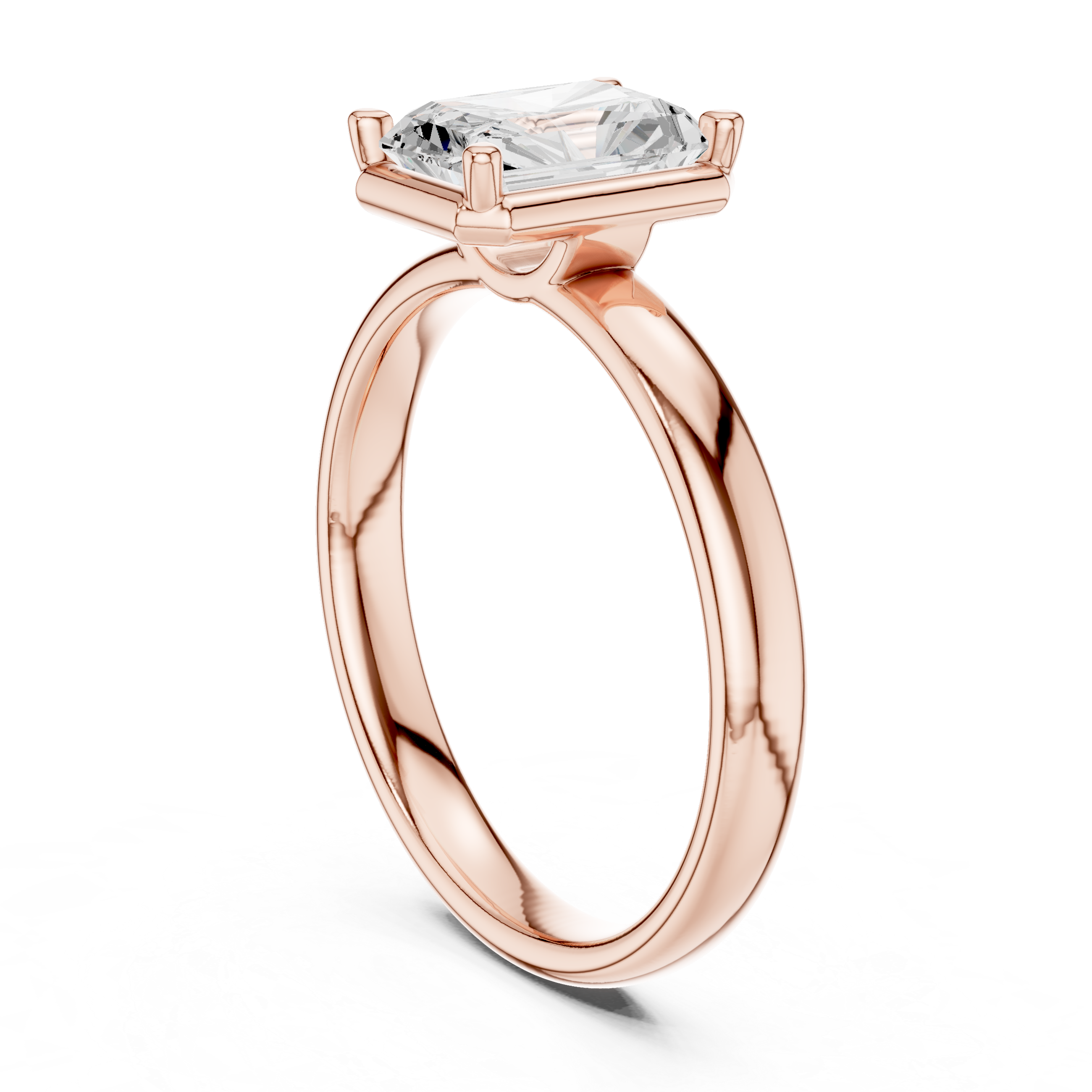 1.5 Carat Emerald Cut Moissanite Ring