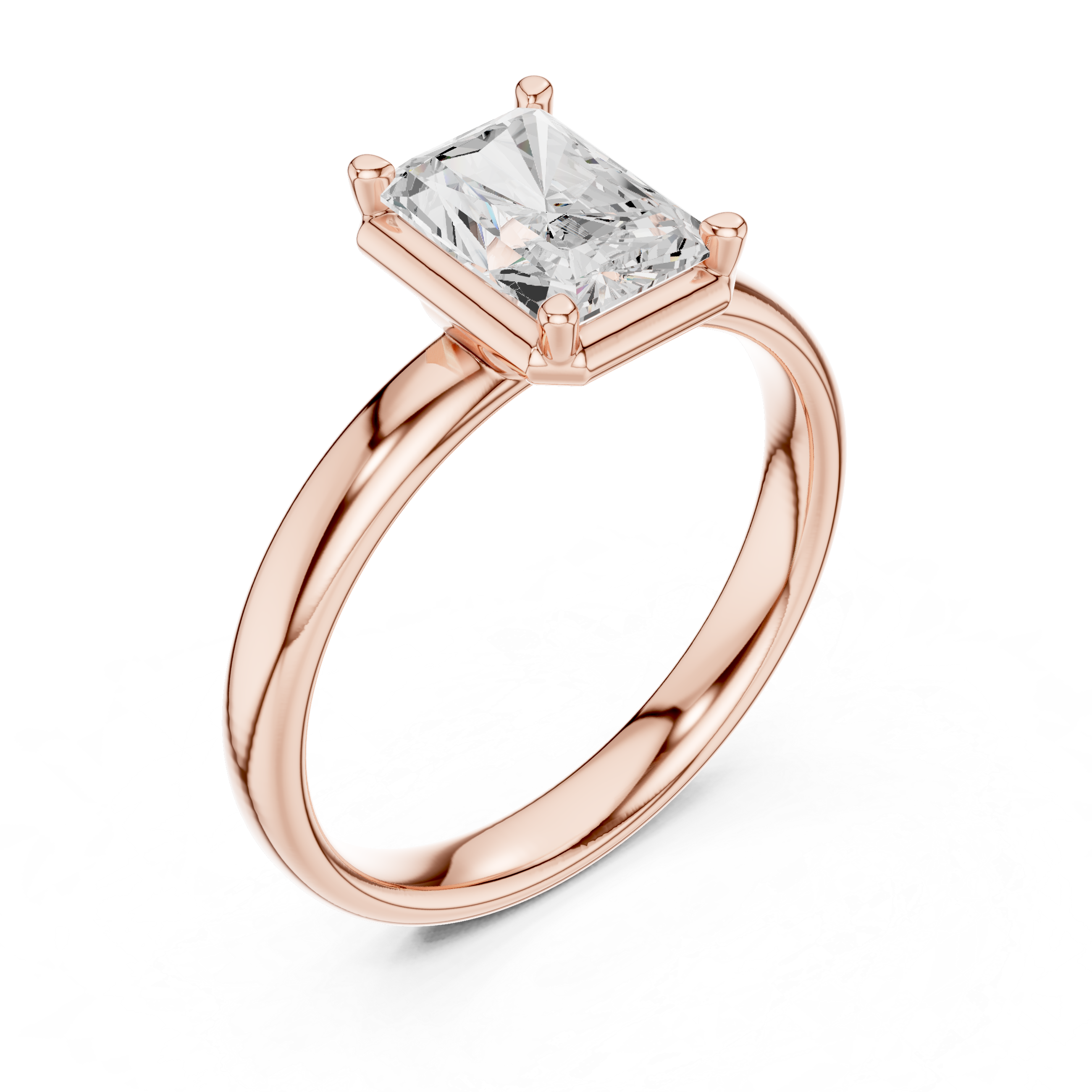1.5 Carat Emerald Cut Moissanite Ring