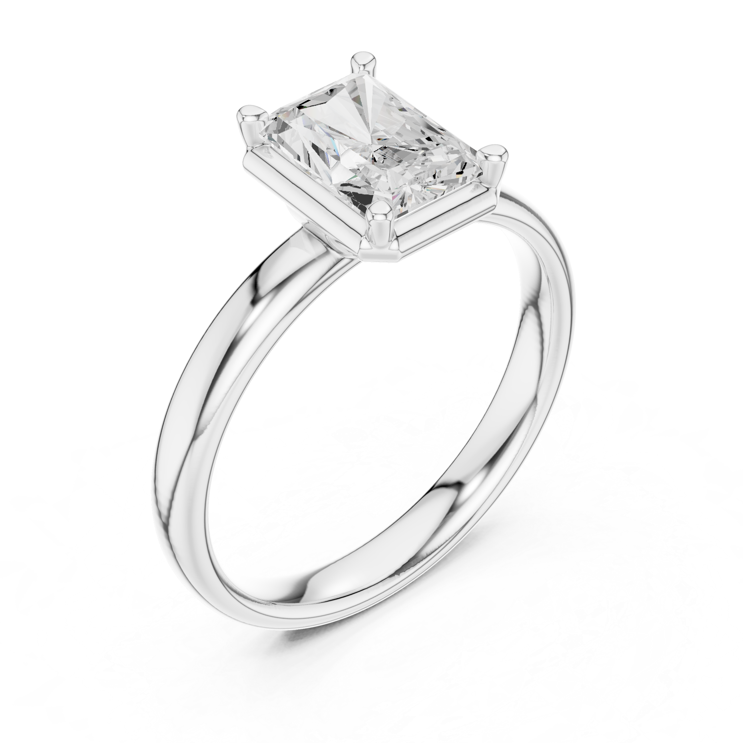 1.5 Carat Emerald Cut Moissanite Ring