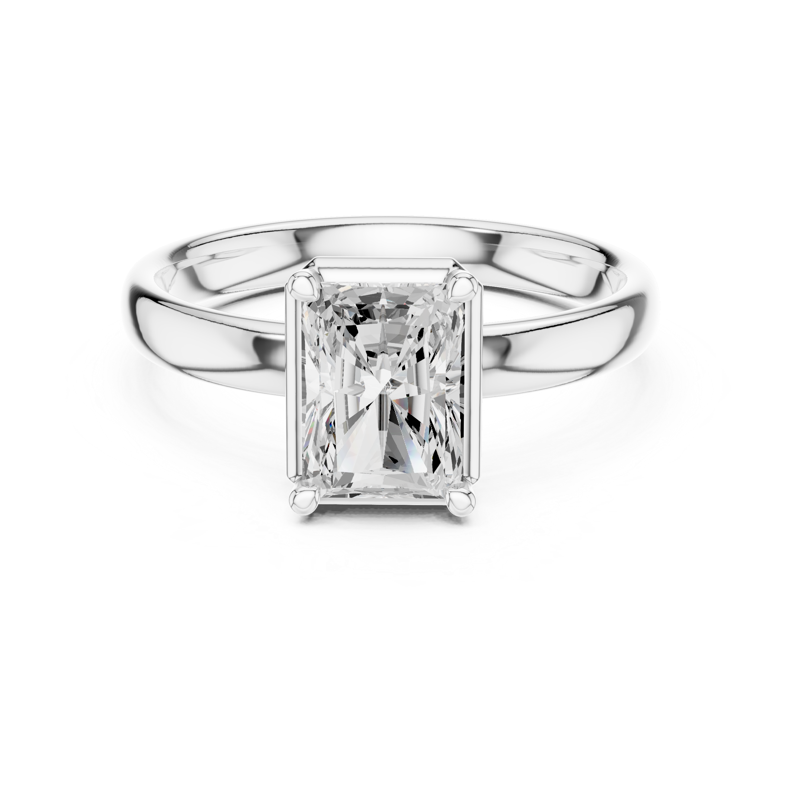 1.5 Carat Emerald Cut Moissanite Ring