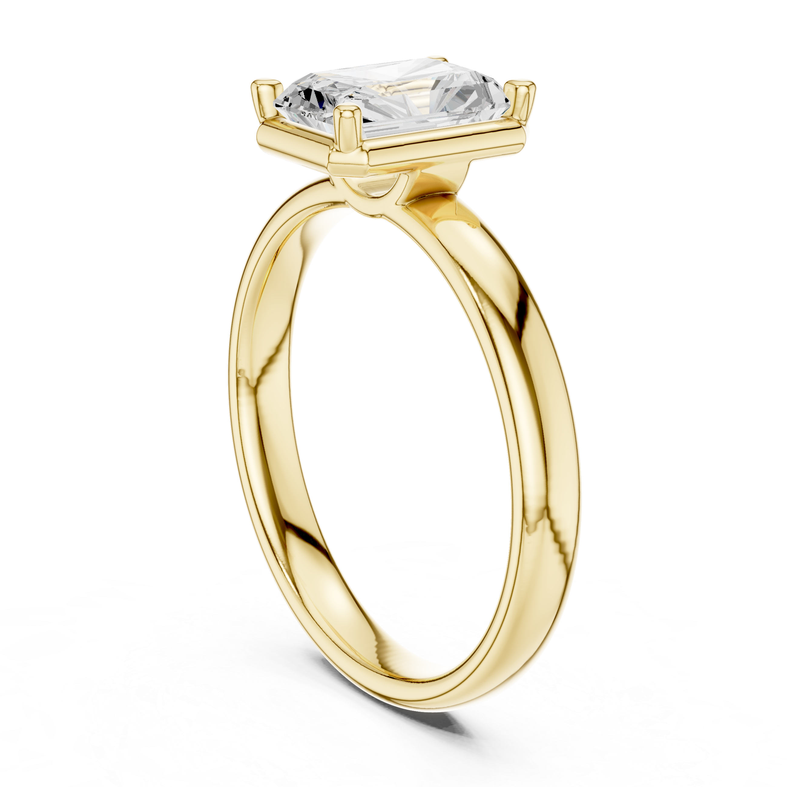 1.5 Carat Emerald Cut Moissanite Ring