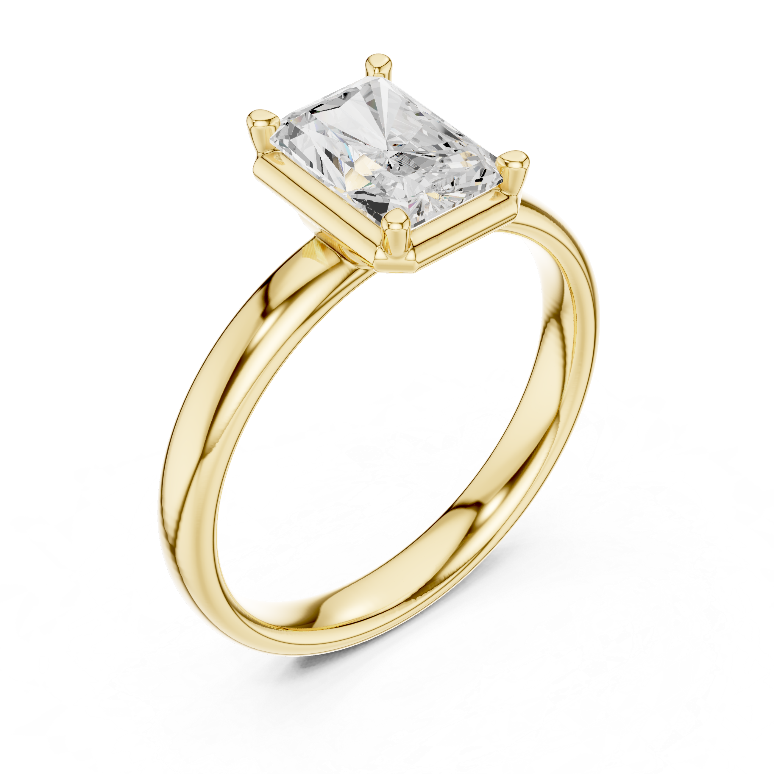 1.5 Carat Emerald Cut Moissanite Ring