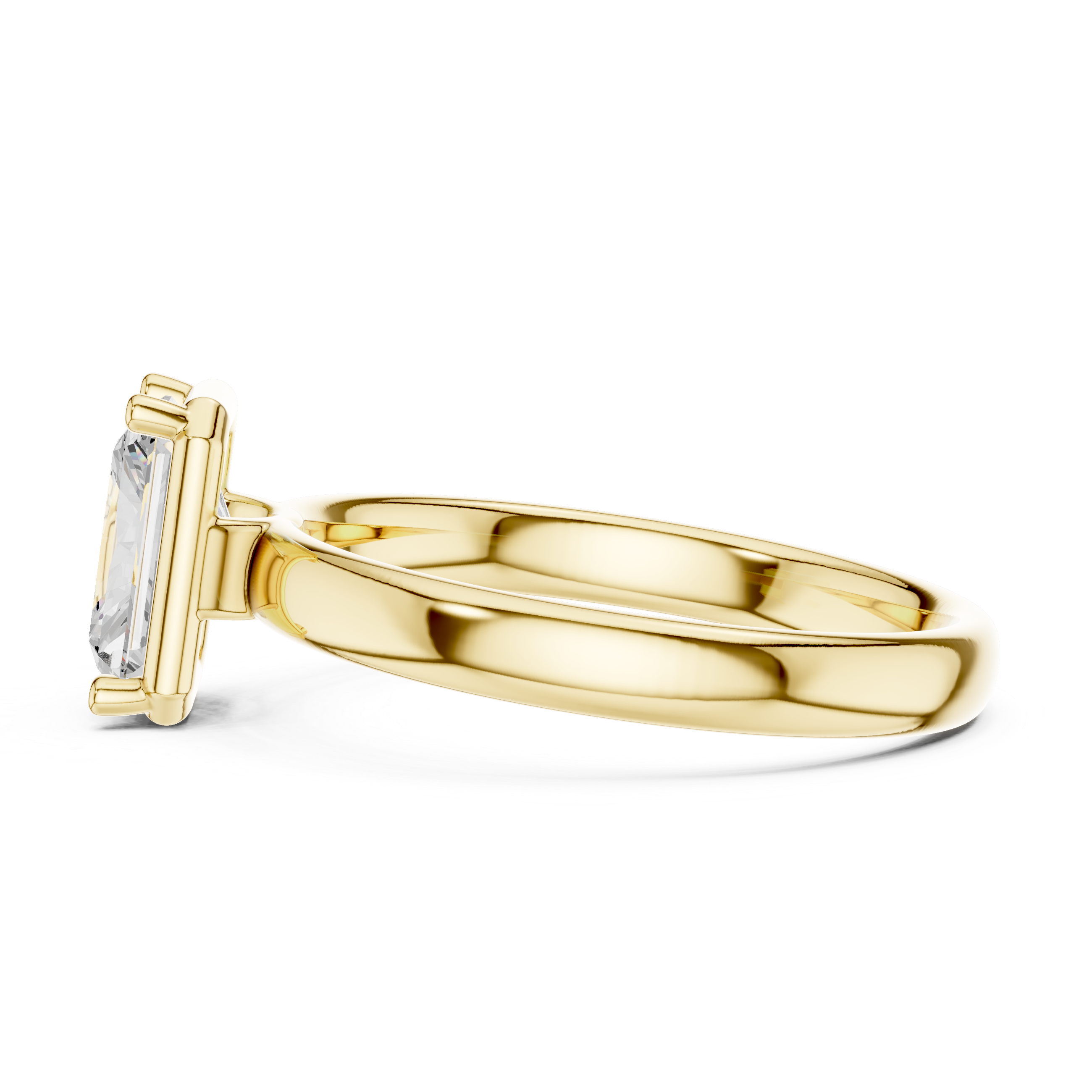 1.5 Carat Emerald Cut Moissanite Ring