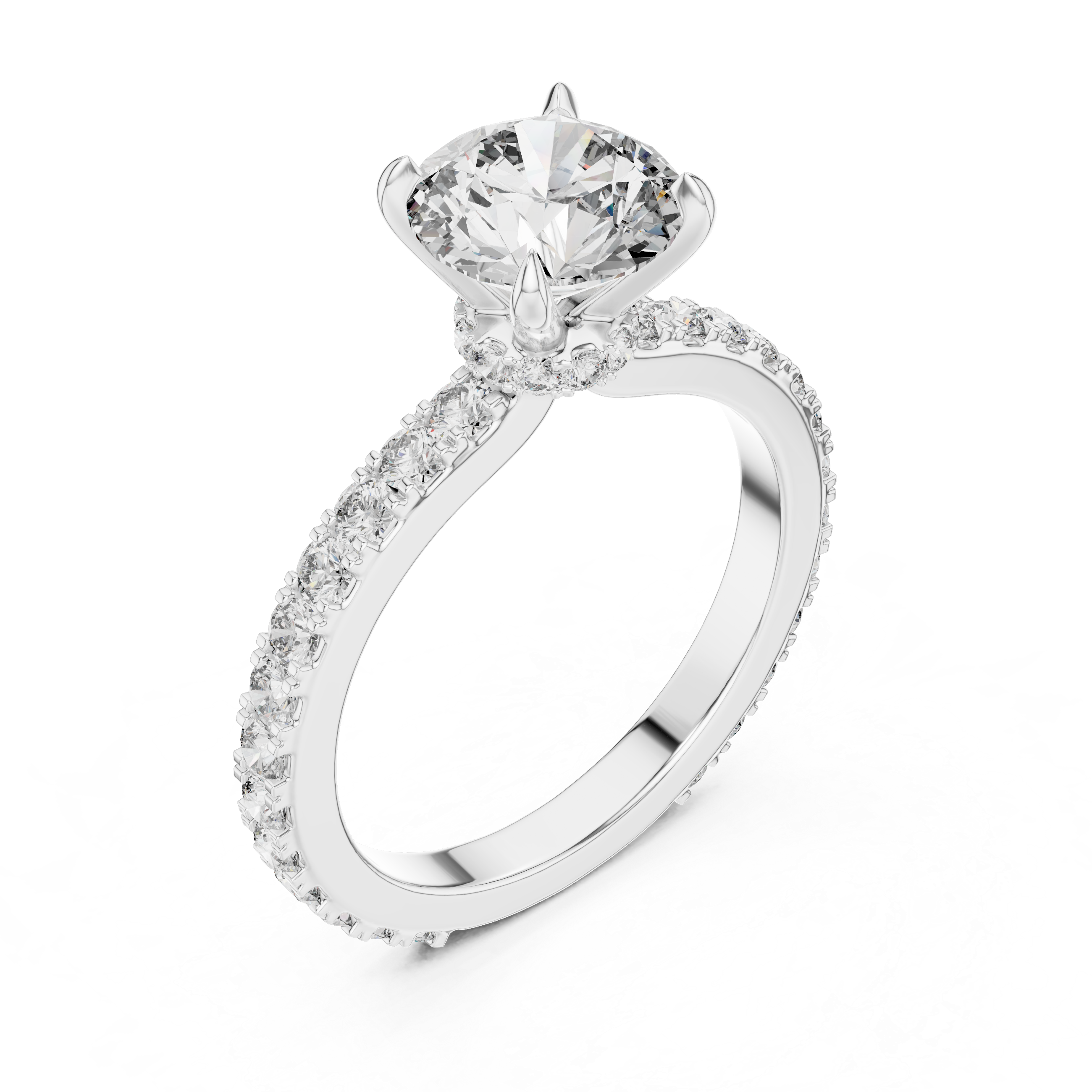 1.6 Carat Ritzy Round Cut Moissanite Ring
