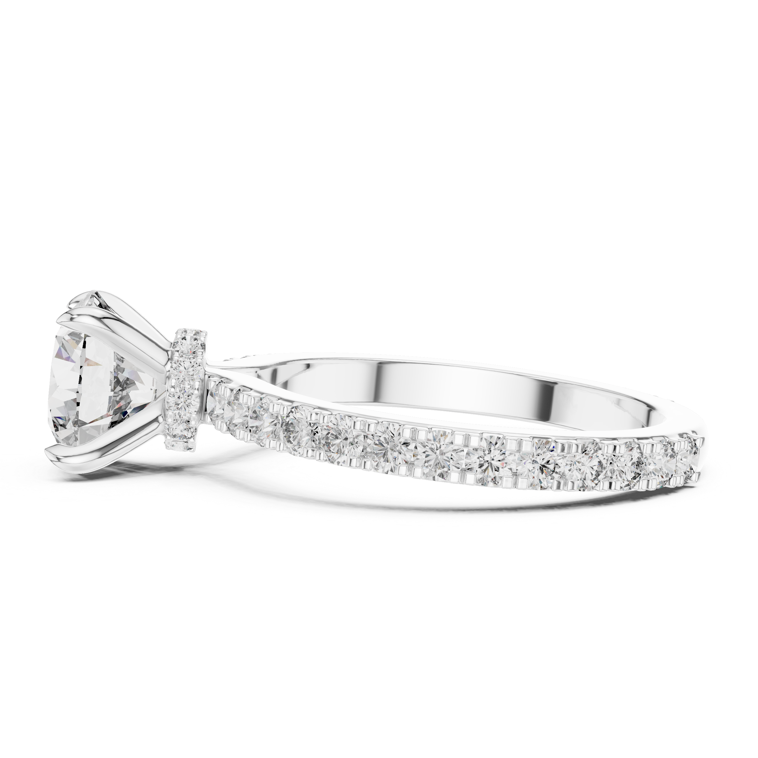 1.6 Carat Ritzy Round Cut Moissanite Ring