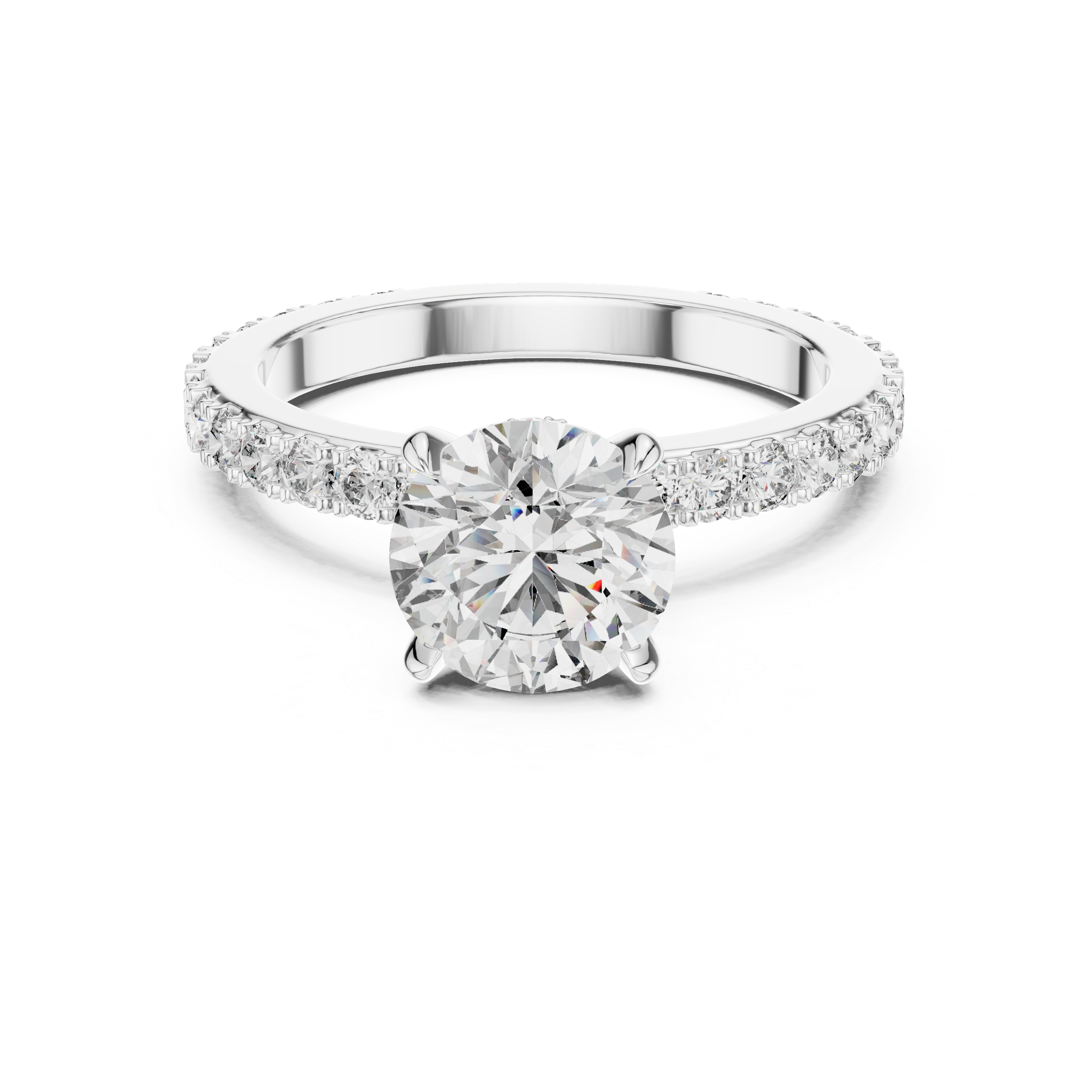 1.6 Carat Ritzy Round Cut Moissanite Ring