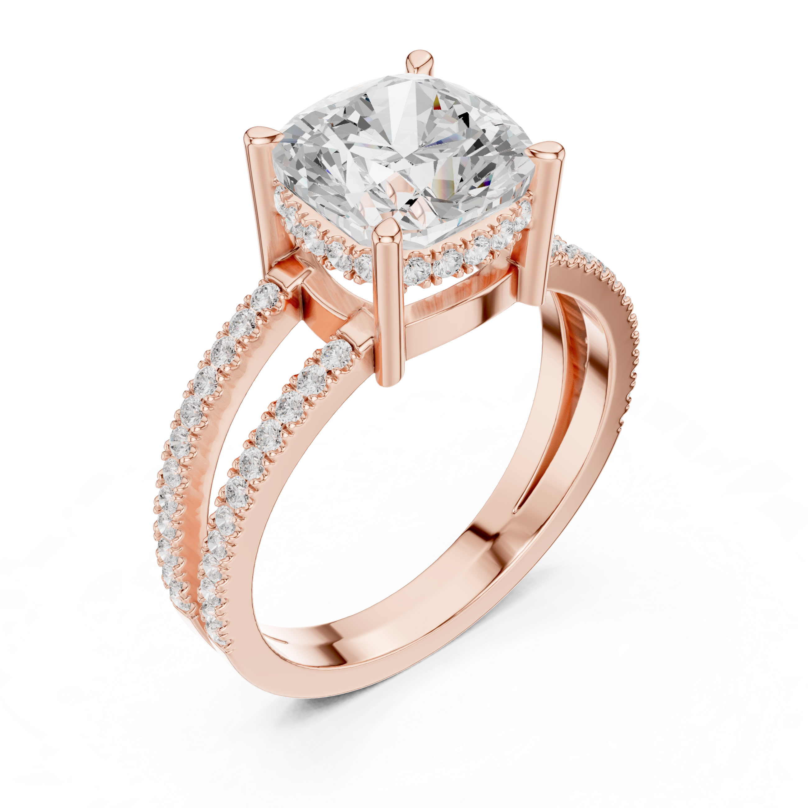3.3 Carat Cushion Cut Moissanite Ring