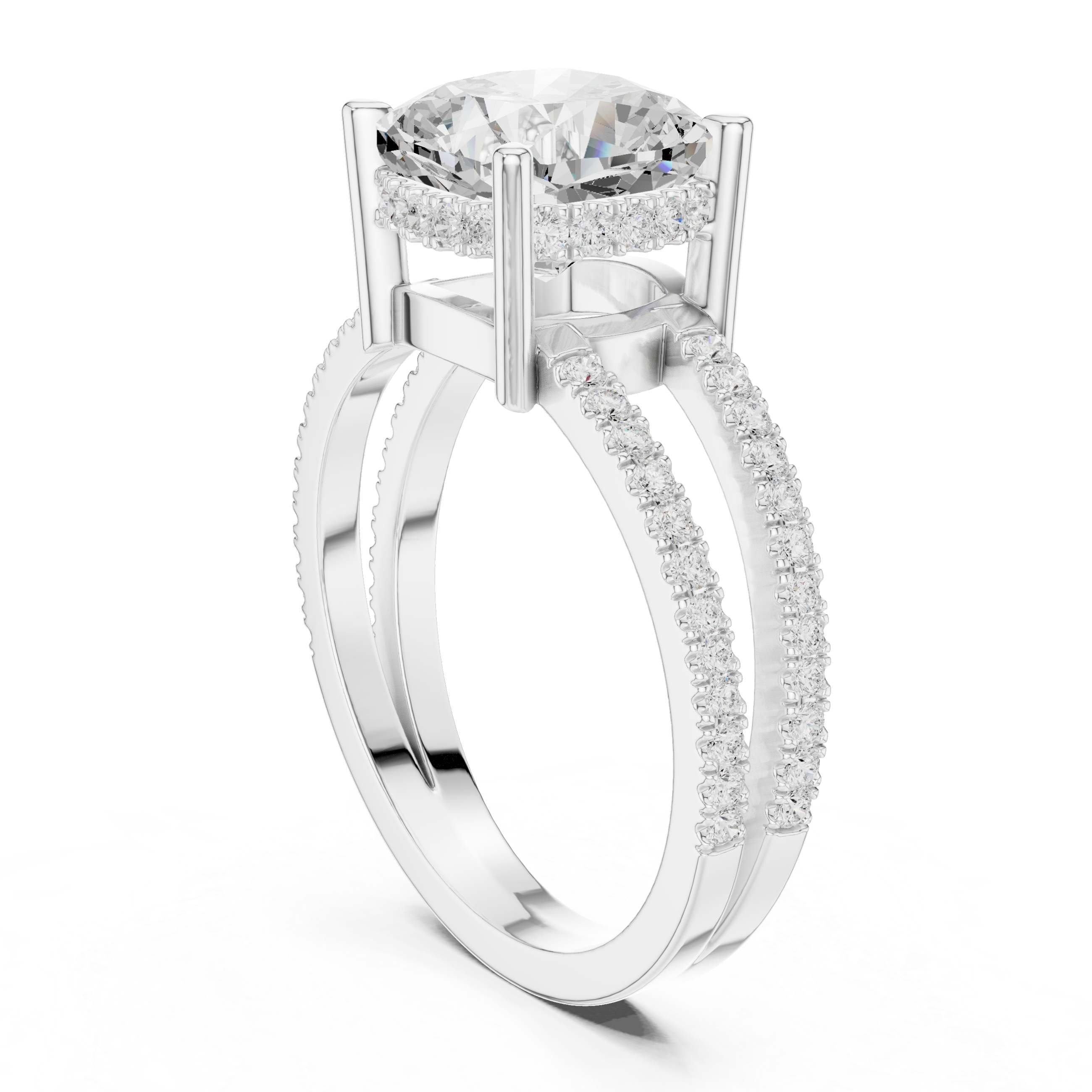 3.3 Carat Cushion Cut Moissanite Ring