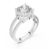 3.3 Carat Cushion Cut Moissanite Ring