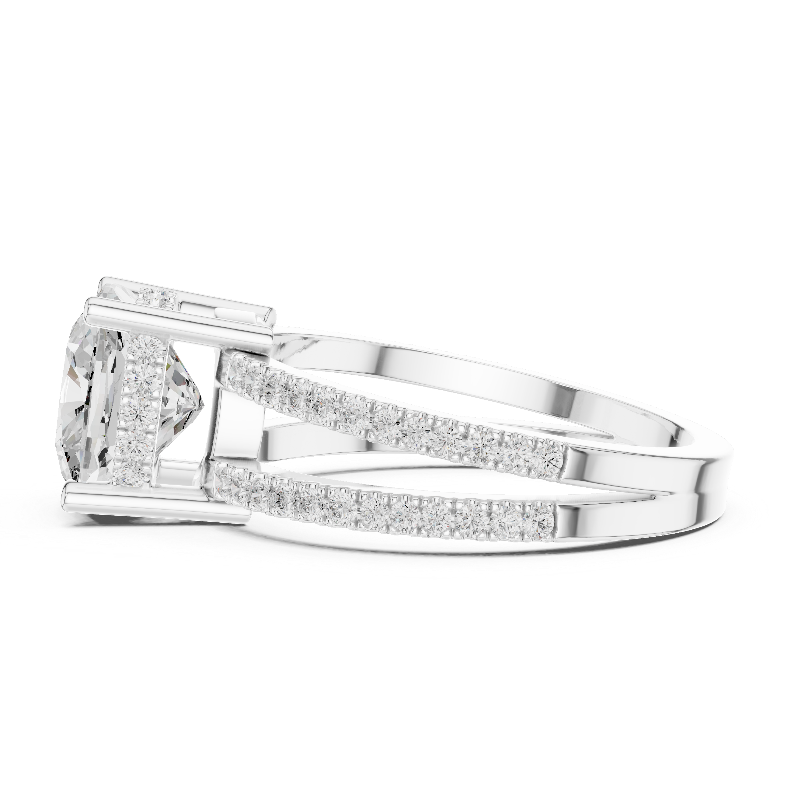 3.3 Carat Cushion Cut Moissanite Ring