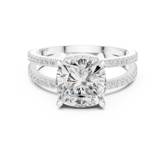 3.3 Carat Cushion Cut Moissanite Ring