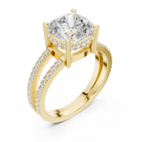 3.3 Carat Cushion Cut Moissanite Ring
