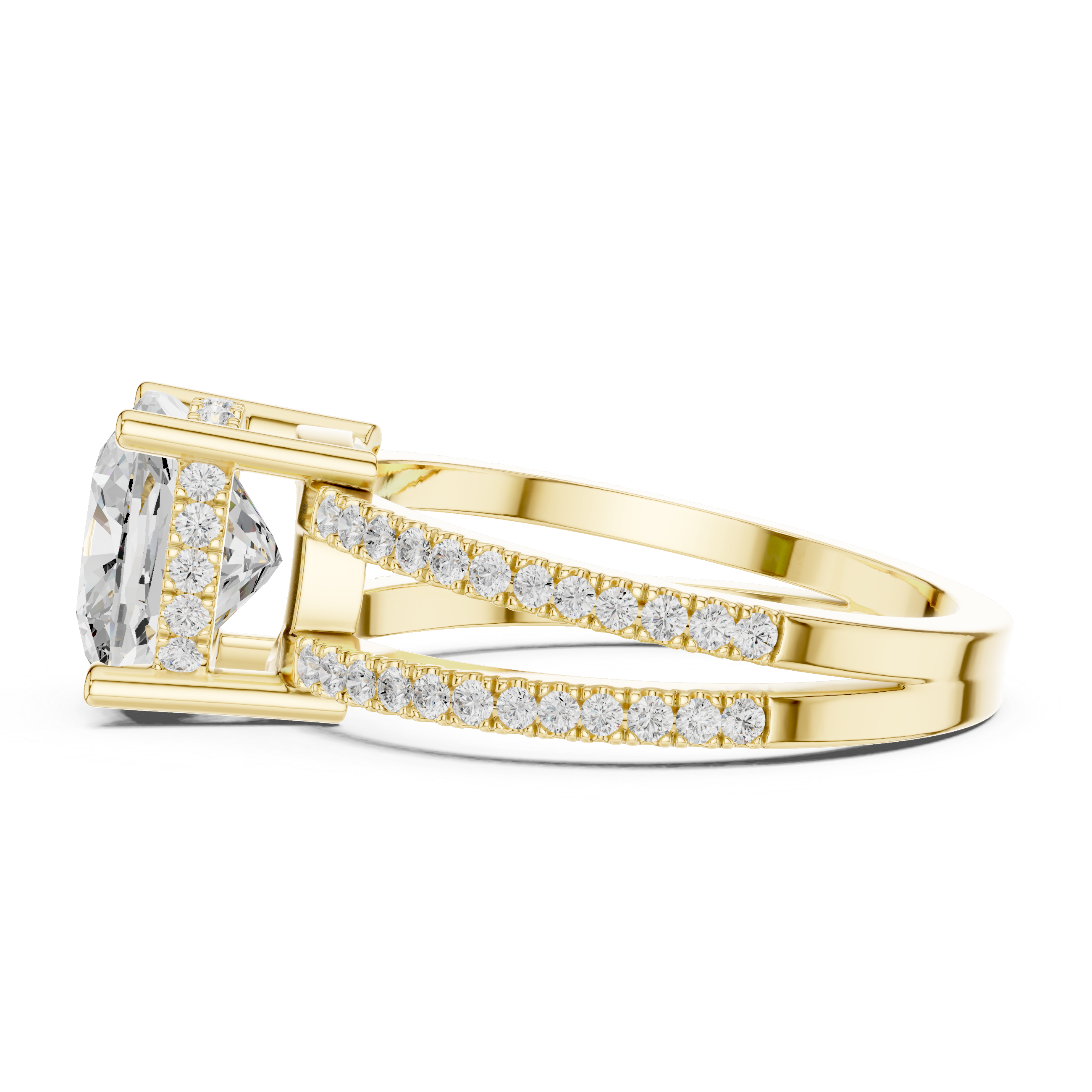 3.3 Carat Cushion Cut Moissanite Ring
