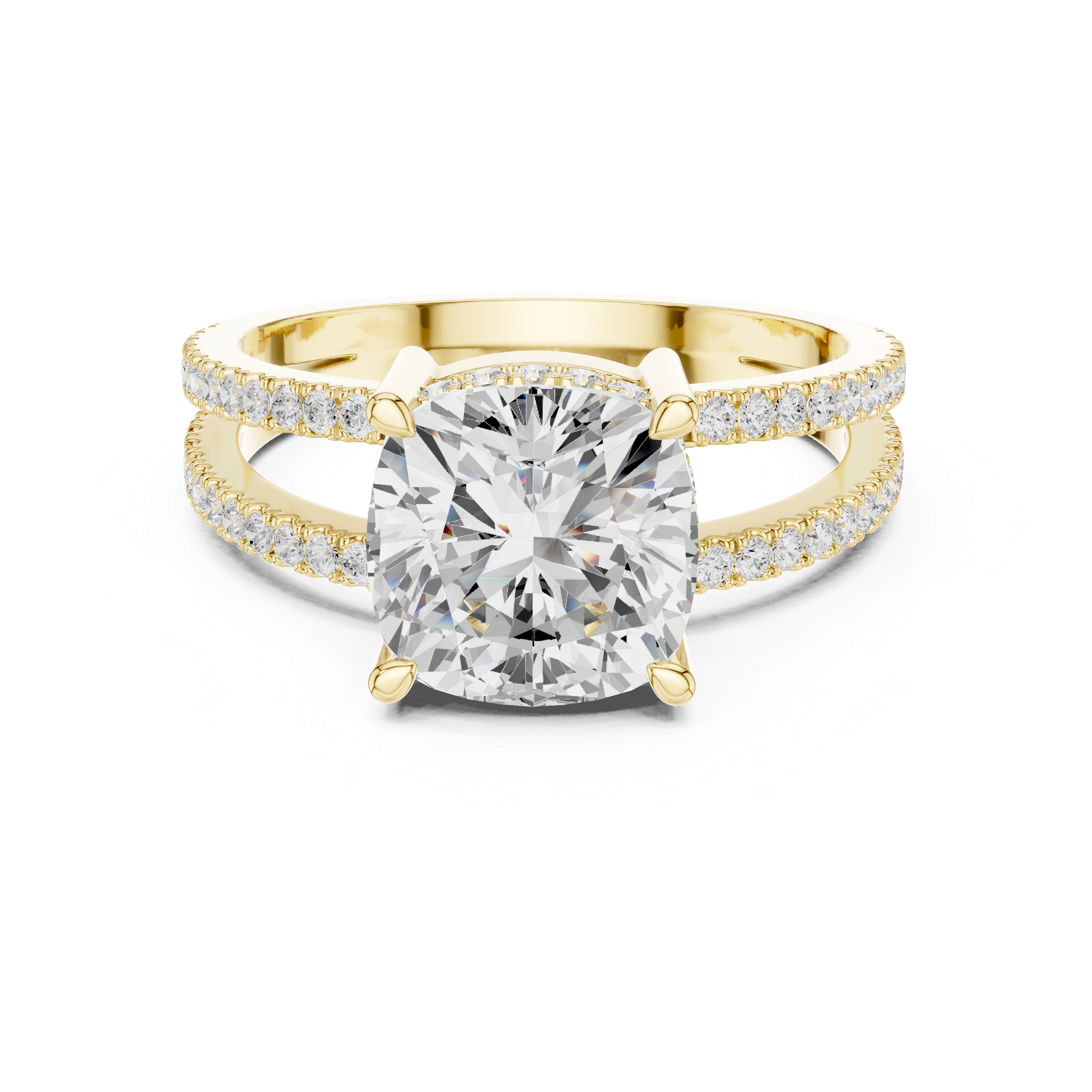 3.3 Carat Cushion Cut Moissanite Ring