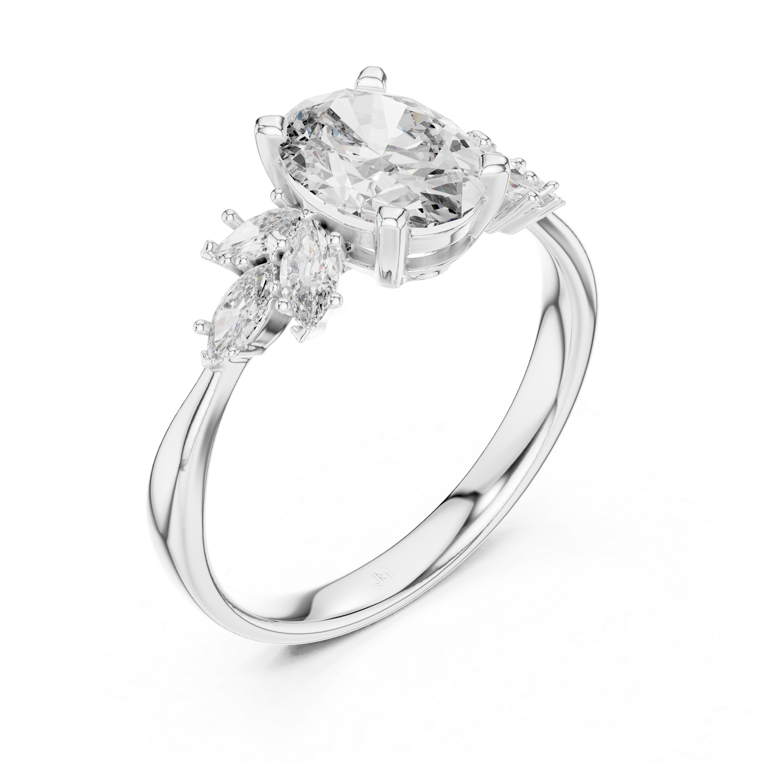 1.3 Carat Exquisite Oval Cut Moissanite Ring