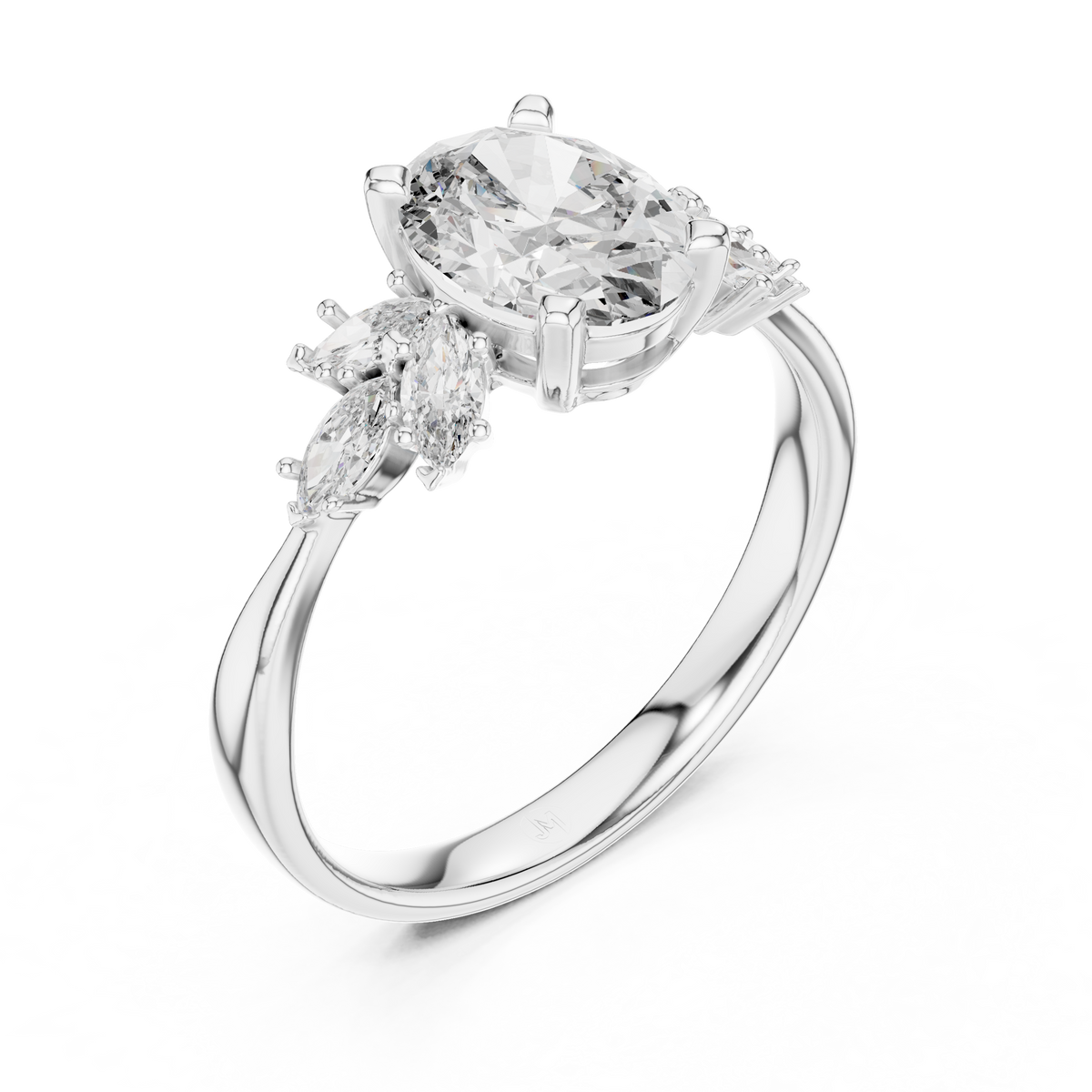 1.3 Carat Exquisite Oval Cut Moissanite Ring