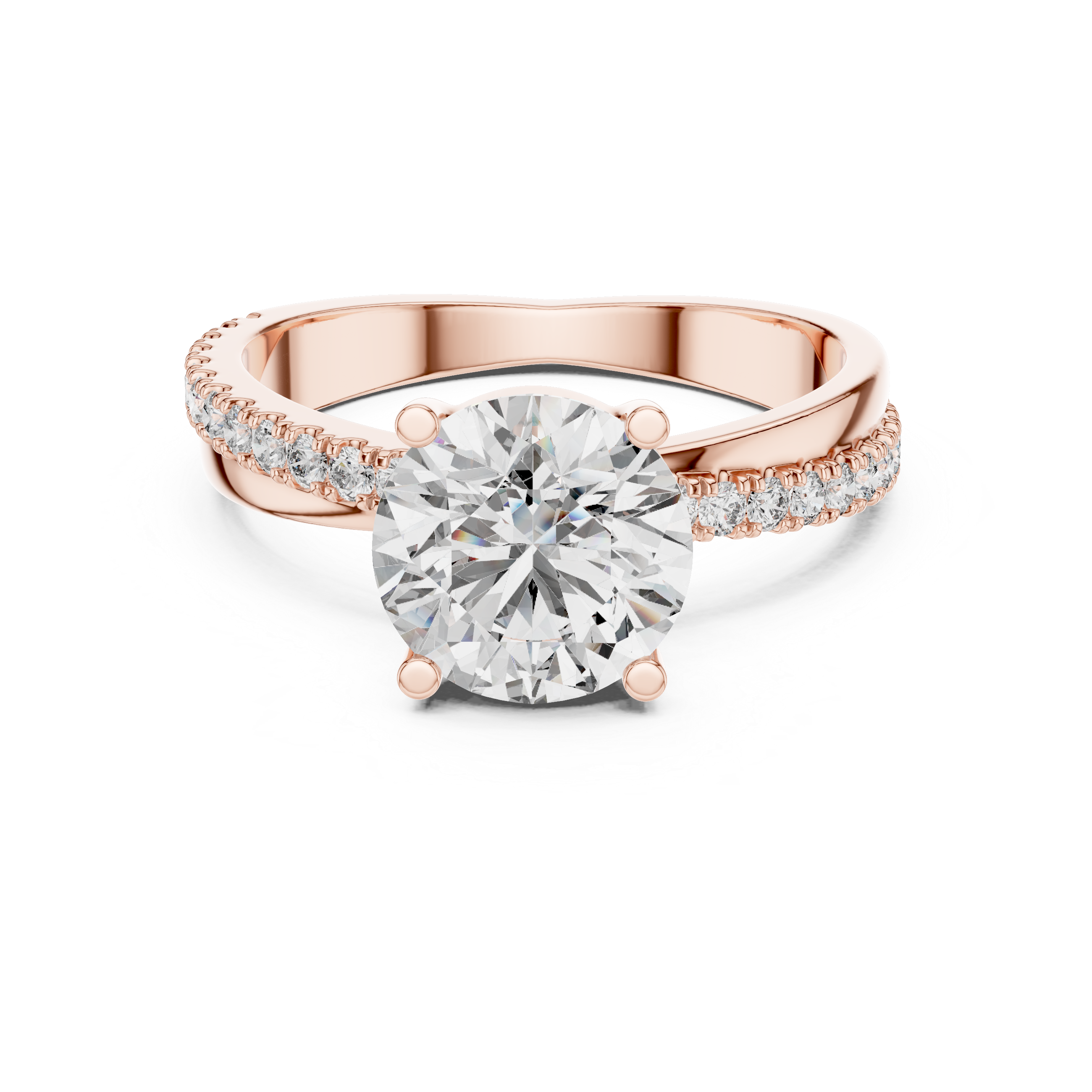 2.4 Carat Exquisite Round Cut Moissanite Ring