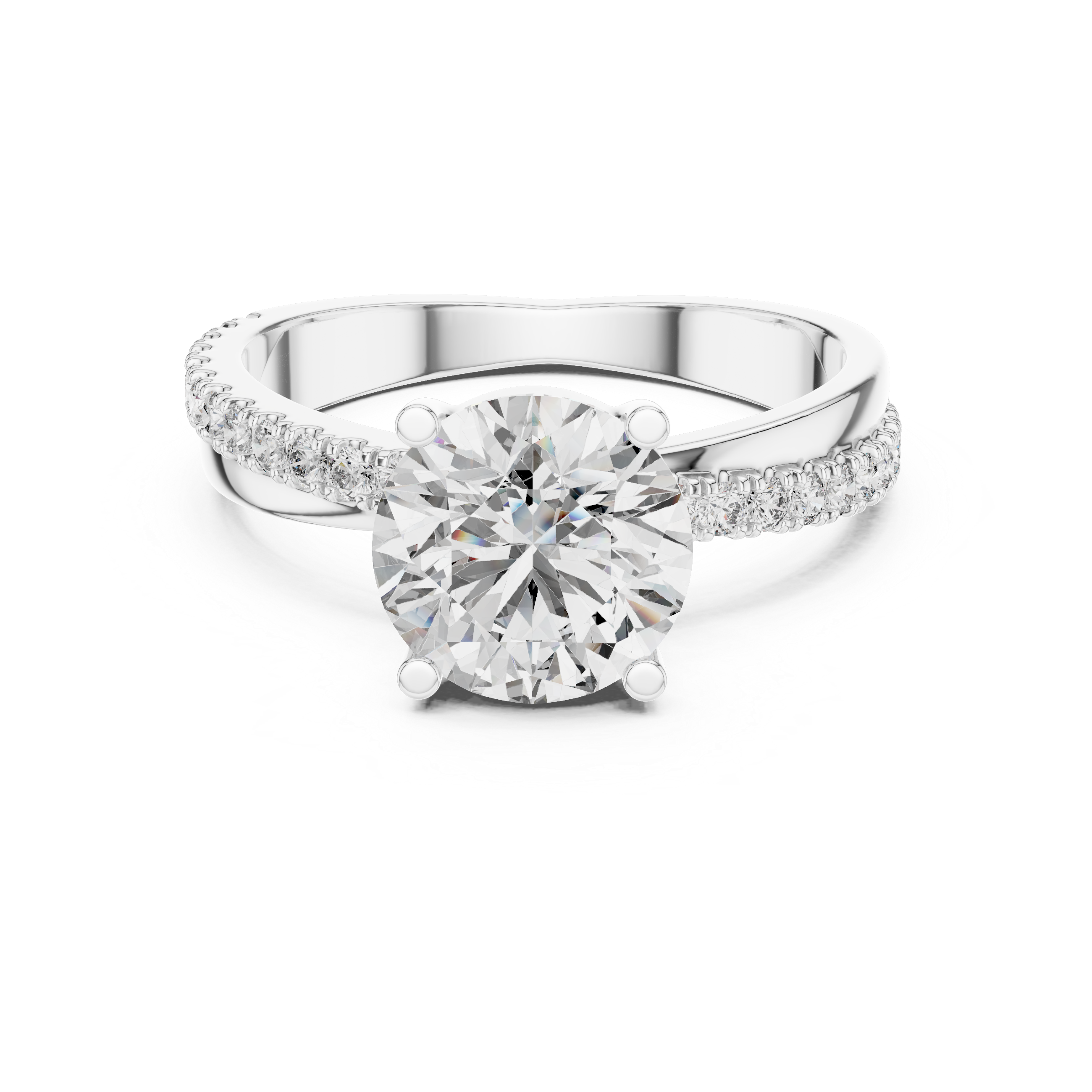 2.4 Carat Exquisite Round Cut Moissanite Ring