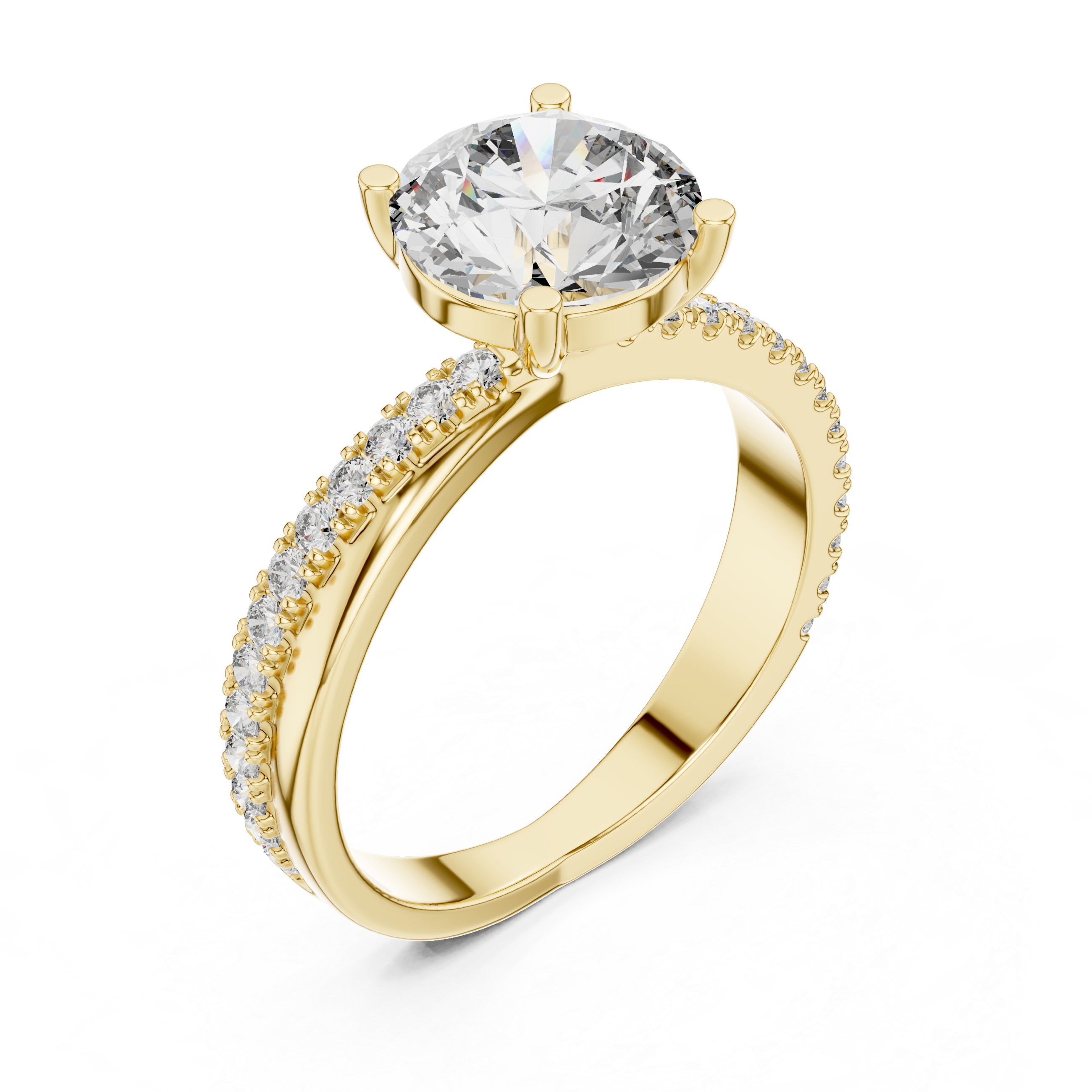 2.4 Carat Exquisite Round Cut Moissanite Ring