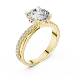 2.4 Carat Exquisite Round Cut Moissanite Ring