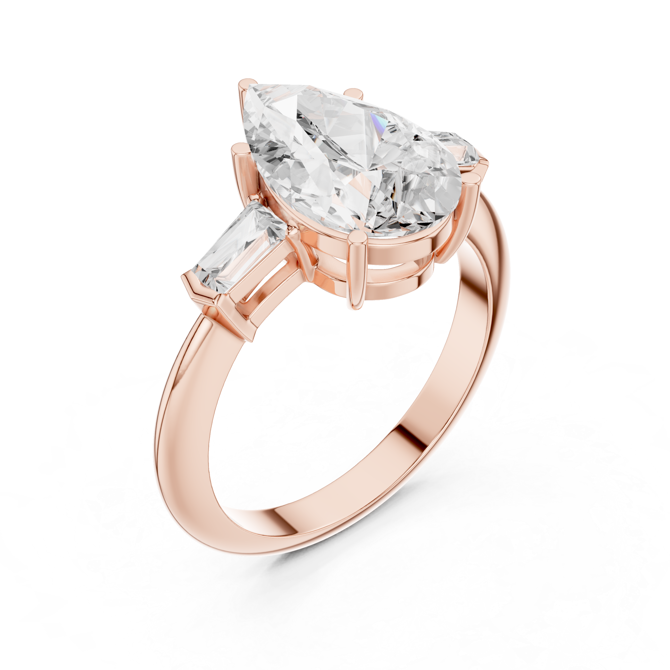 3.3 Carat Pear Cut Moissanite Ring