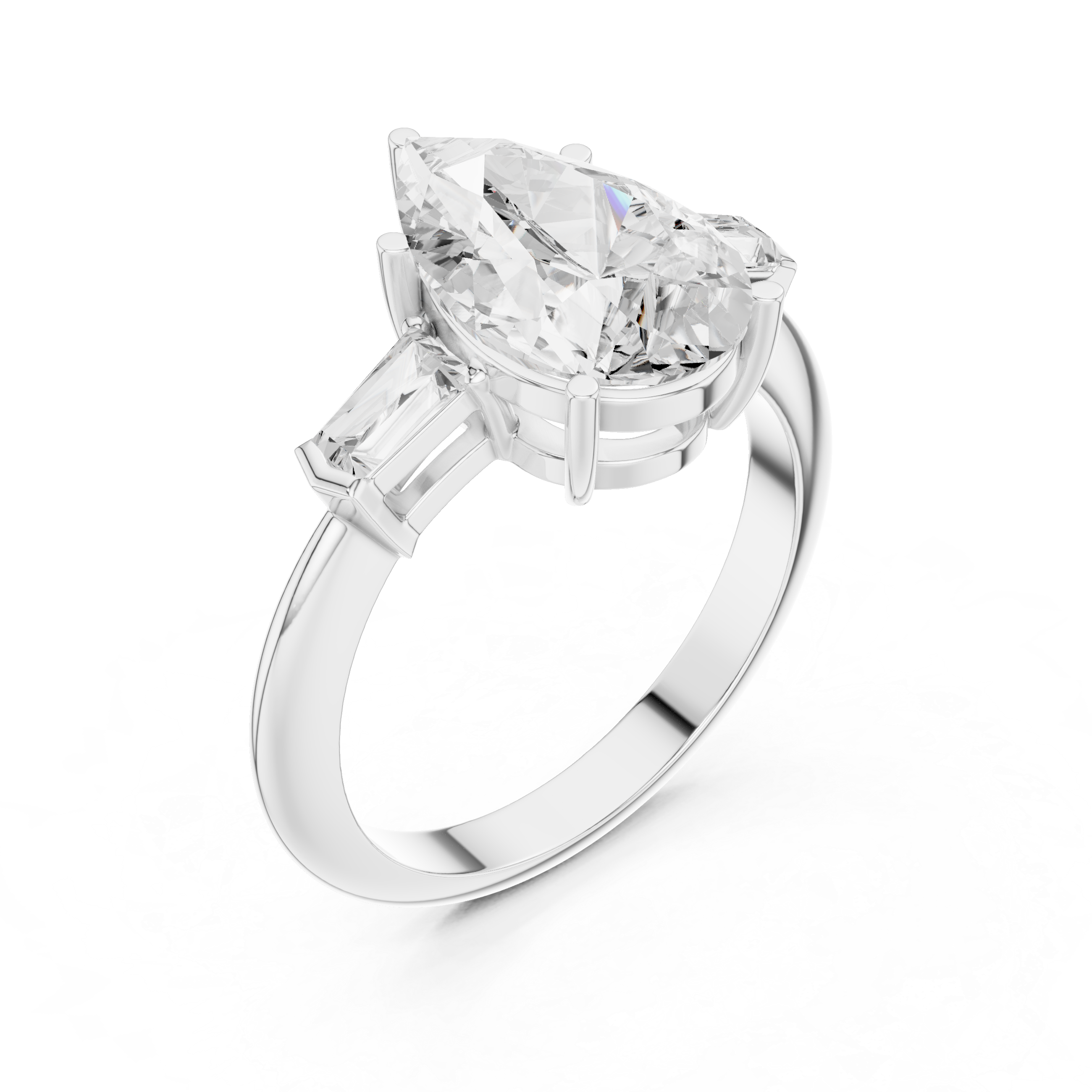 3.3 Carat Pear Cut Moissanite Ring