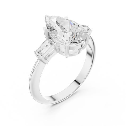 3.3 Carat Pear Cut Moissanite Ring