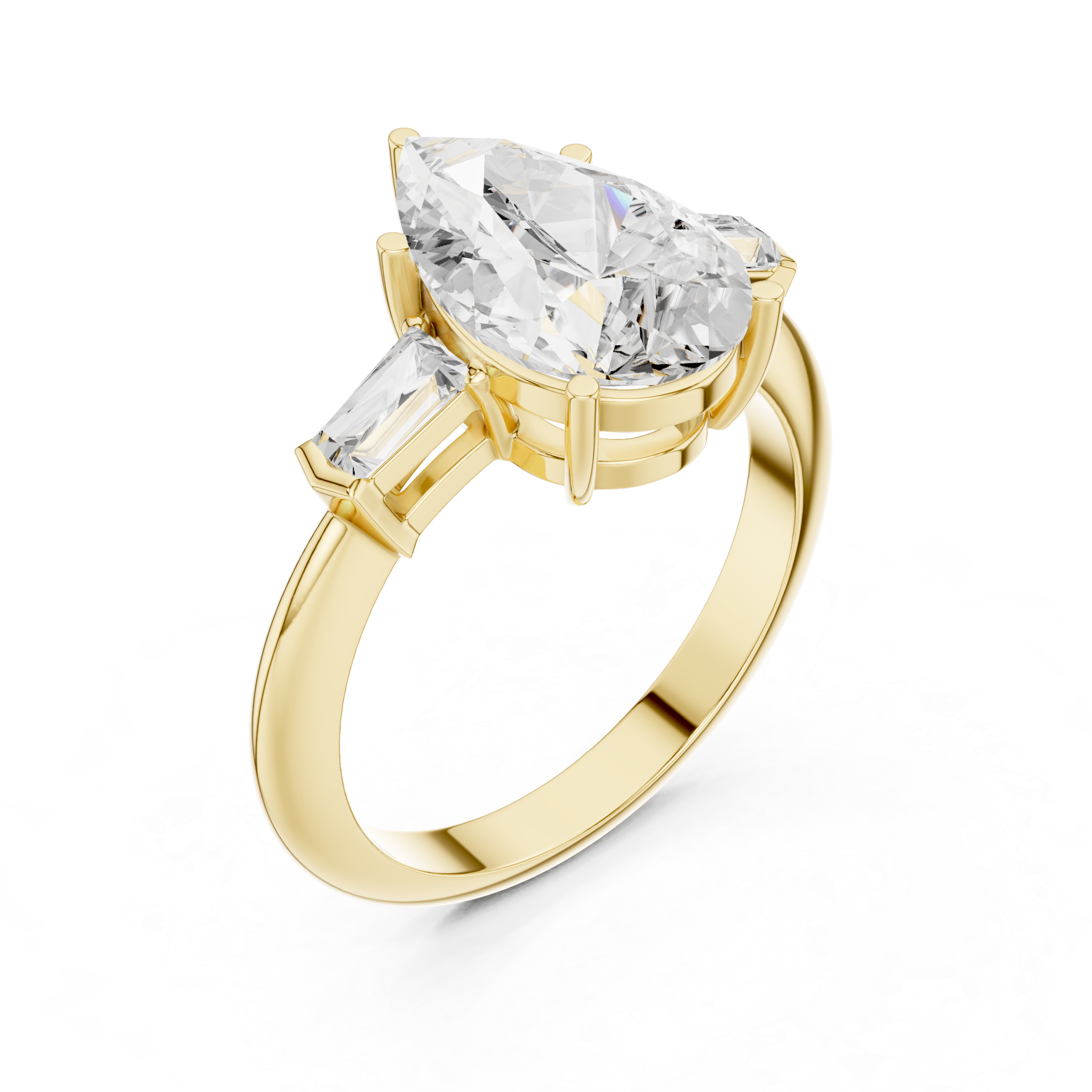 3.3 Carat Pear Cut Moissanite Ring