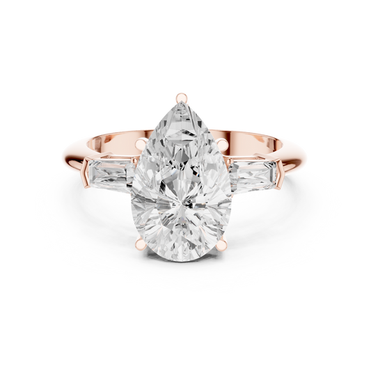 3.3 Carat Pear Cut Moissanite Ring