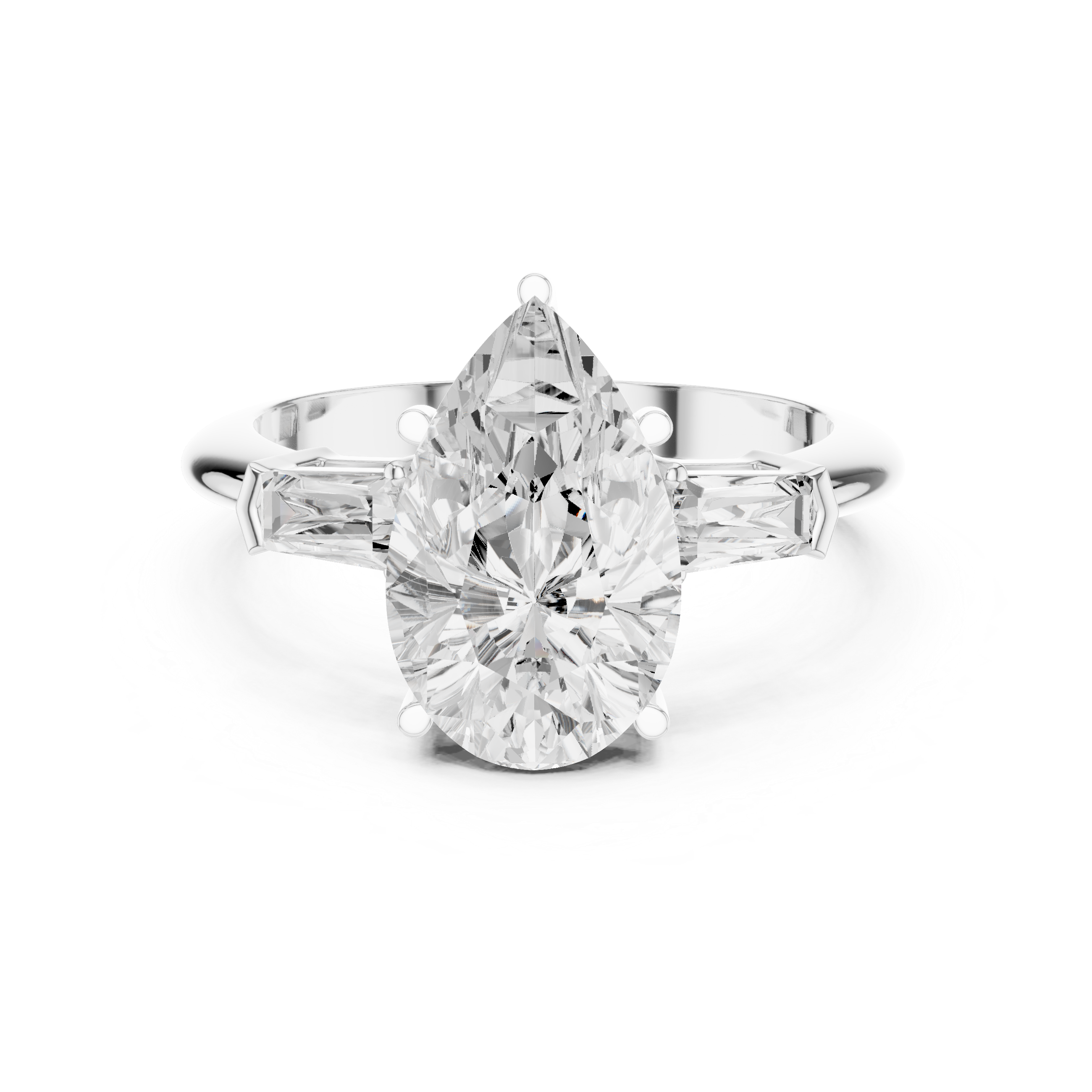 3.3 Carat Pear Cut Moissanite Ring