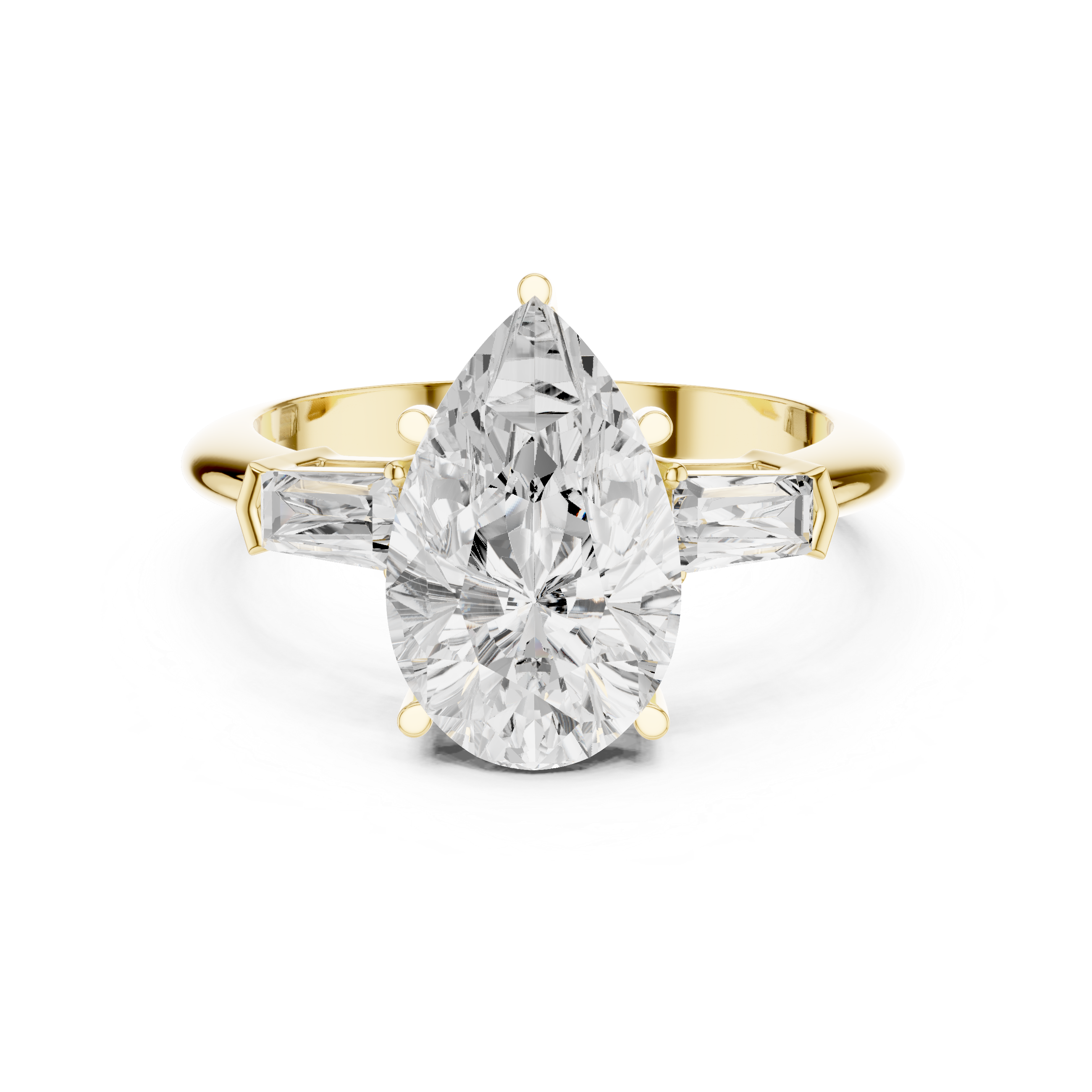 3.3 Carat Pear Cut Moissanite Ring