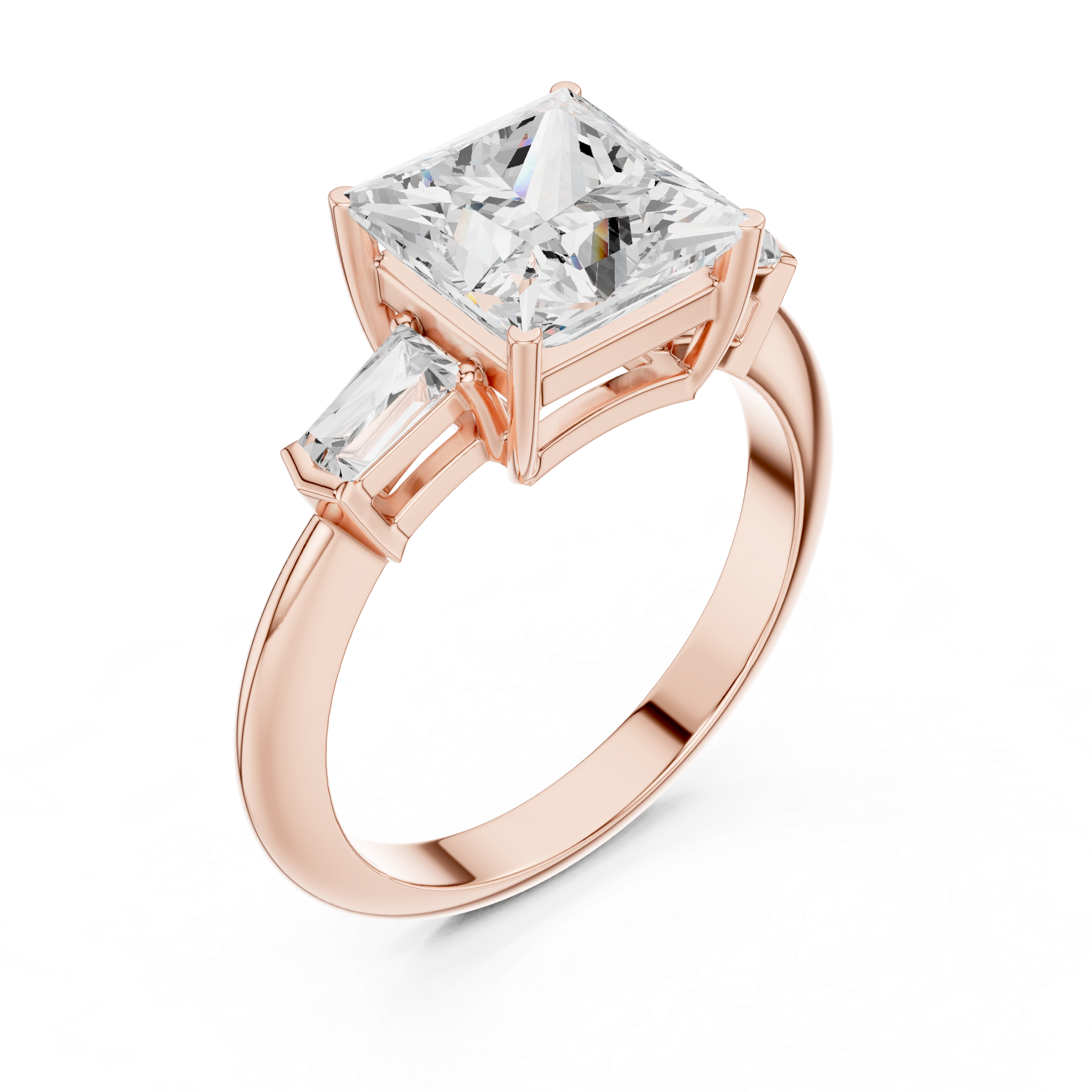 3.3 Carat Elegant Princess Cut Moissanite Ring