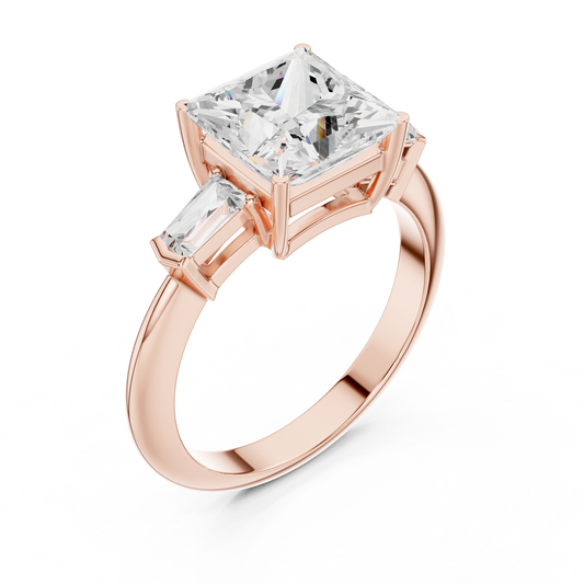 3.3 Carat Elegant Princess Cut Moissanite Ring