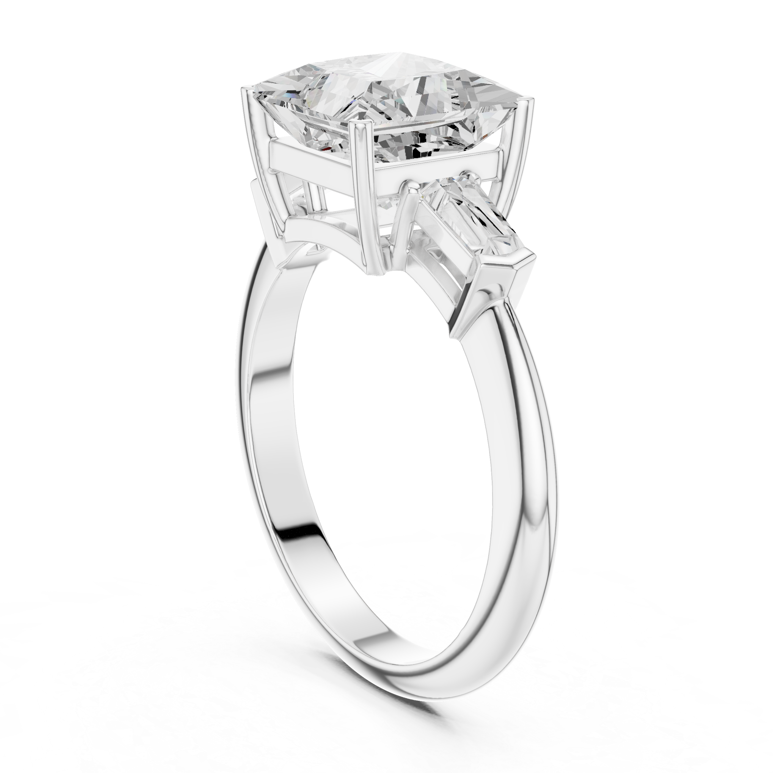 3.3 Carat Elegant Princess Cut Moissanite Ring