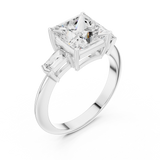 3.3 Carat Elegant Princess Cut Moissanite Ring