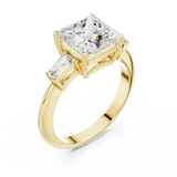 3.3 Carat Elegant Princess Cut Moissanite Ring