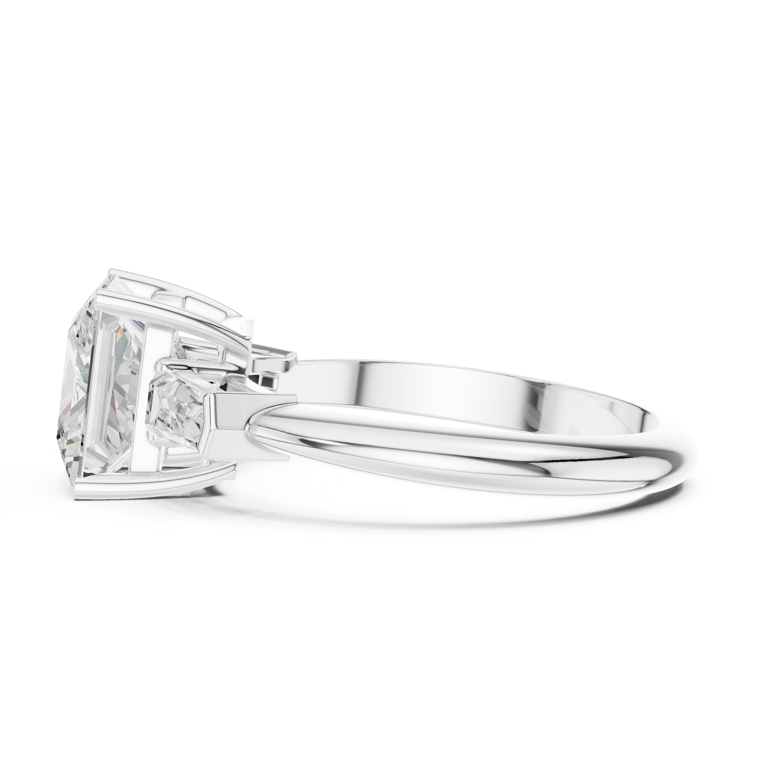 3.3 Carat Elegant Princess Cut Moissanite Ring