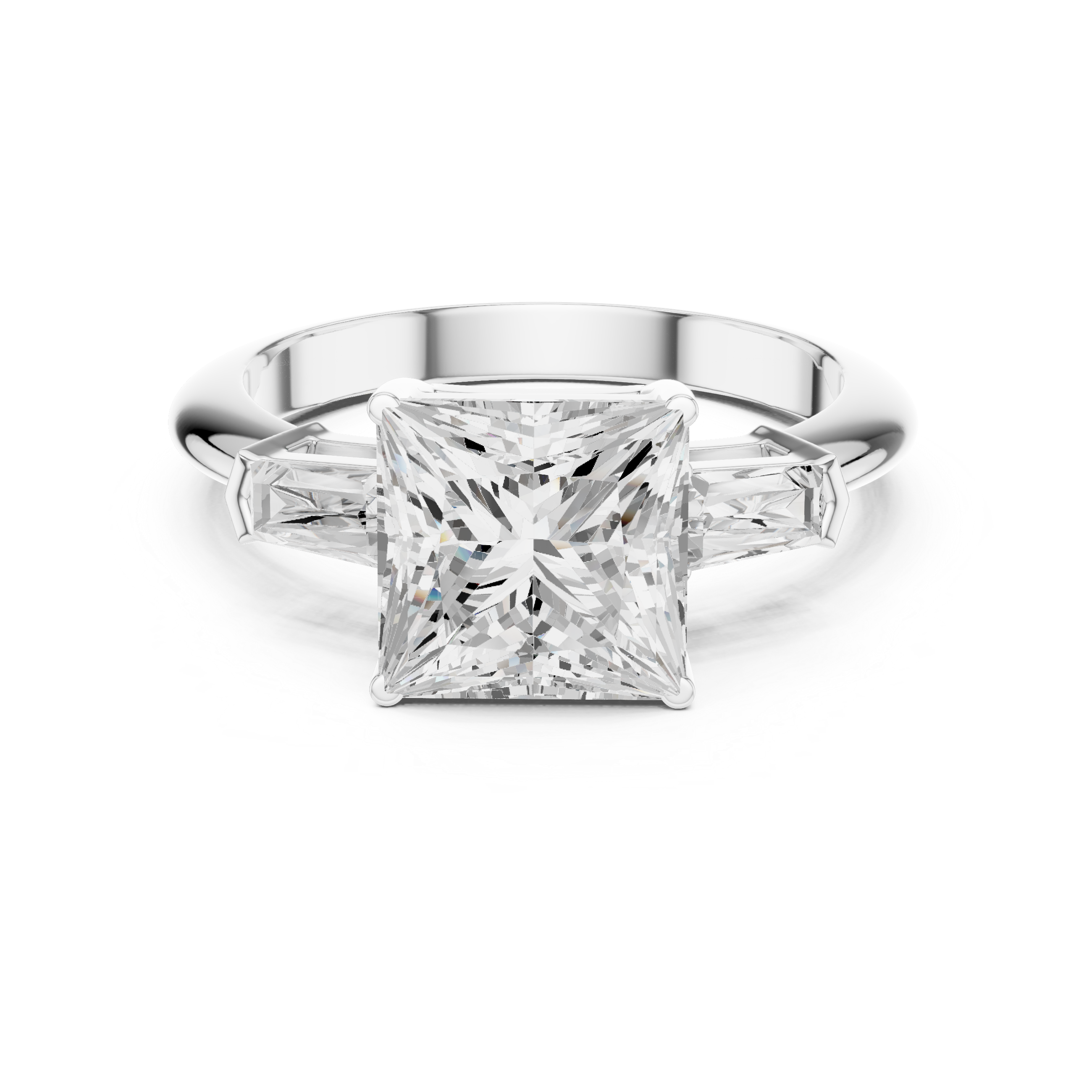 3.3 Carat Elegant Princess Cut Moissanite Ring