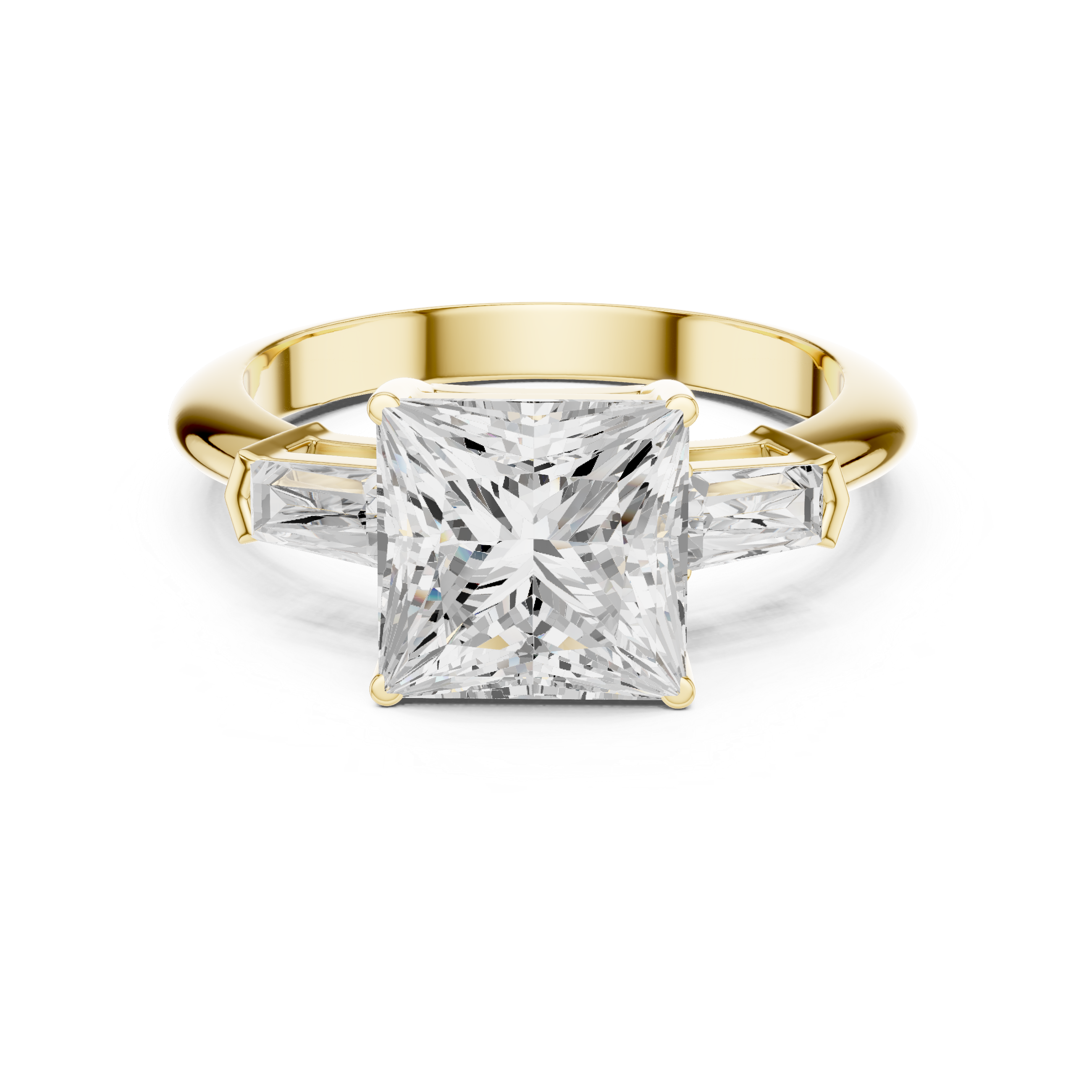 3.3 Carat Elegant Princess Cut Moissanite Ring