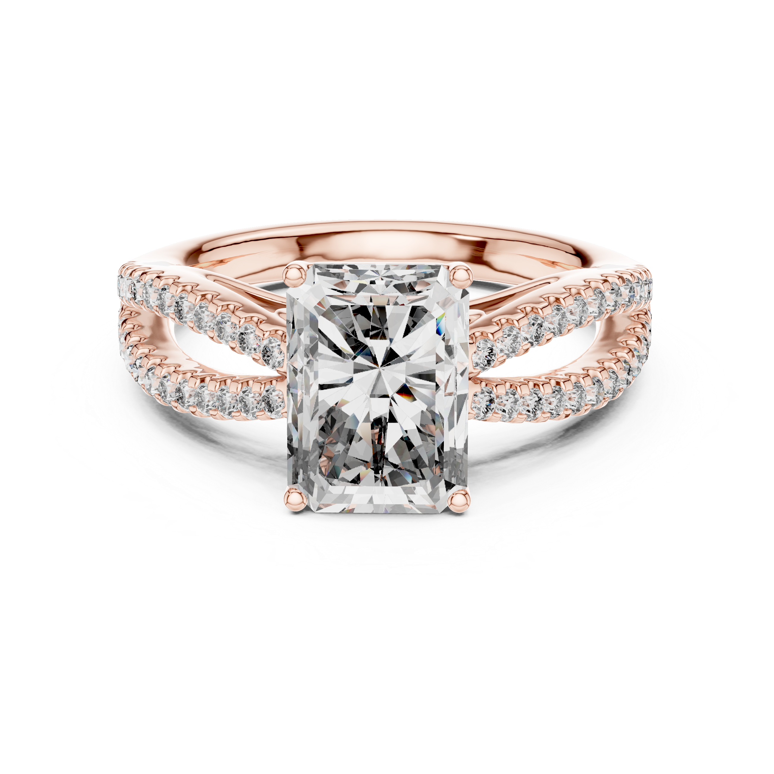 2.4 Carat Emerald Cut Moissanite Ring
