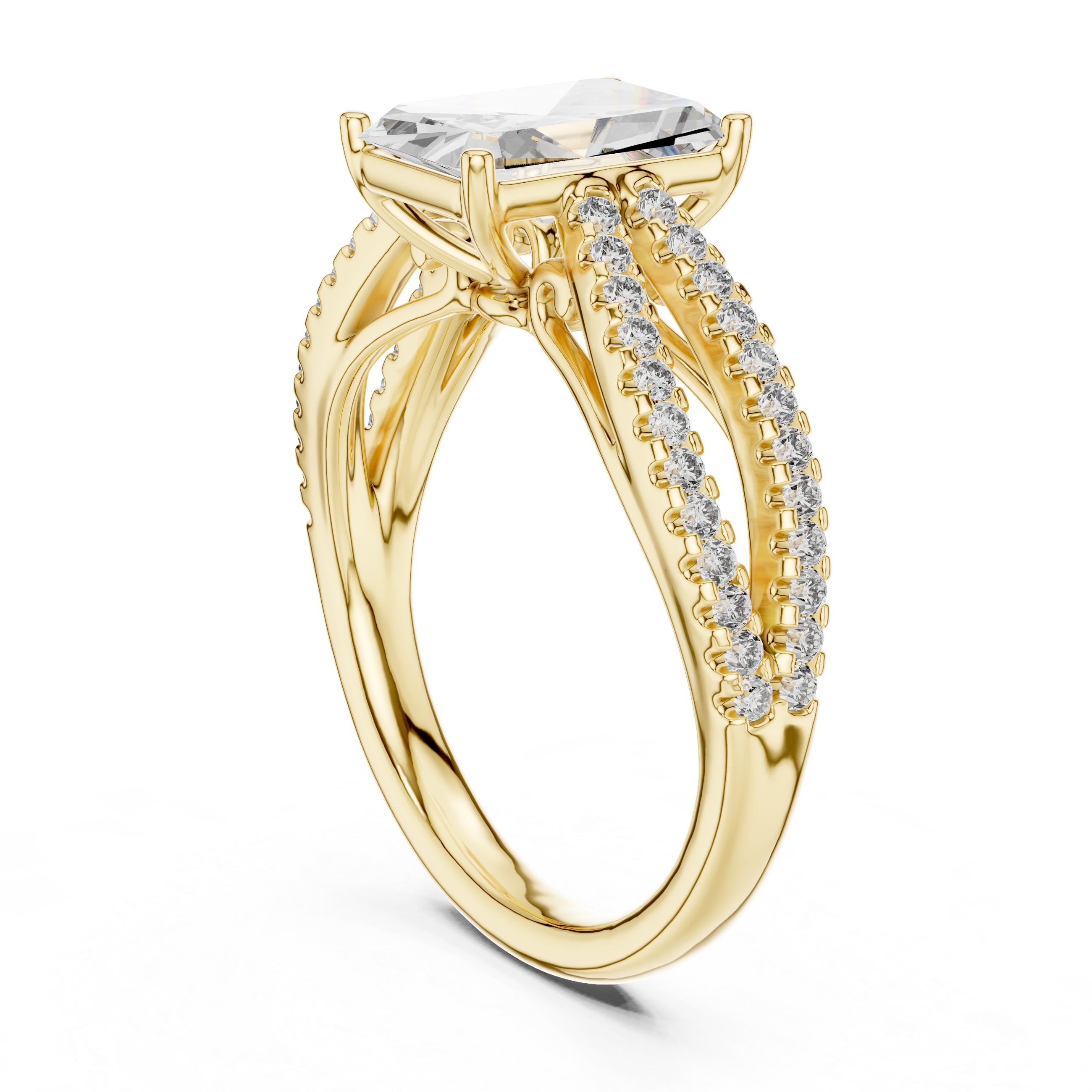 2.4 Carat Emerald Cut Moissanite Ring