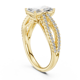 2.4 Carat Emerald Cut Moissanite Ring